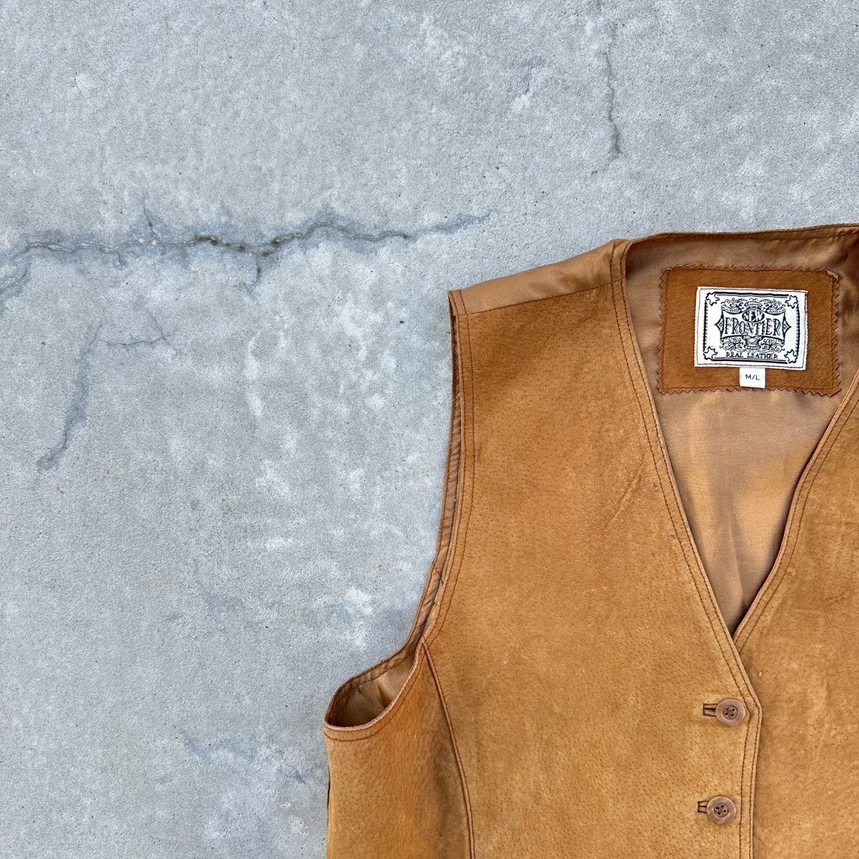 Japanese Brand × Leather Vintage Vest Leather Old Money Frontier Cowboy Style Size US L / EU 52-54 / 3 - 6 Thumbnail