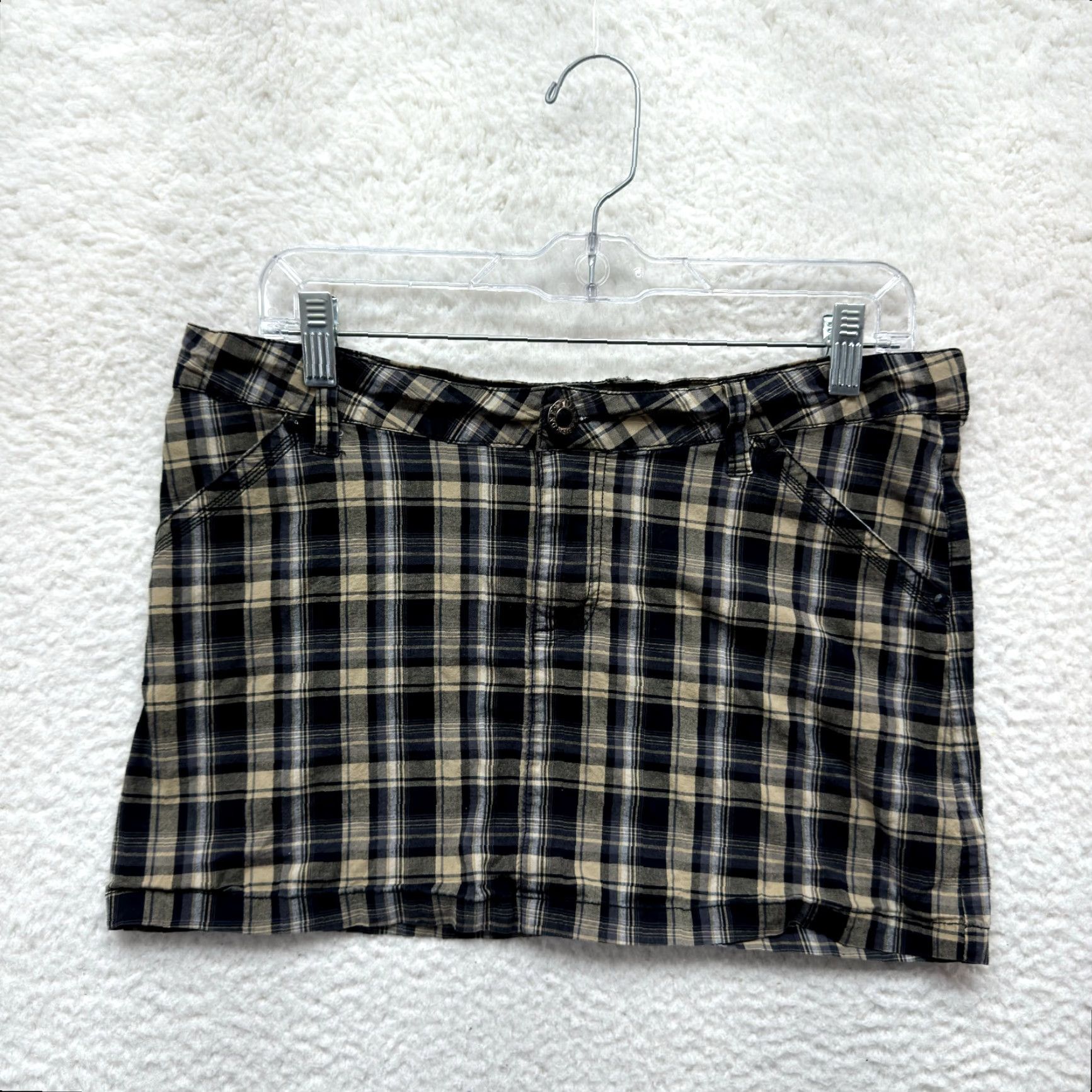 Vintage VINTAGE Y2K Low Rise Mini Skirt 29 Large Plaid Cyber Grunge Fairy Goth Punk Blue Cotton Blend One Tuff Babe L Womens Size 36" / US 14 / IT 50 - 2 Thumbnail