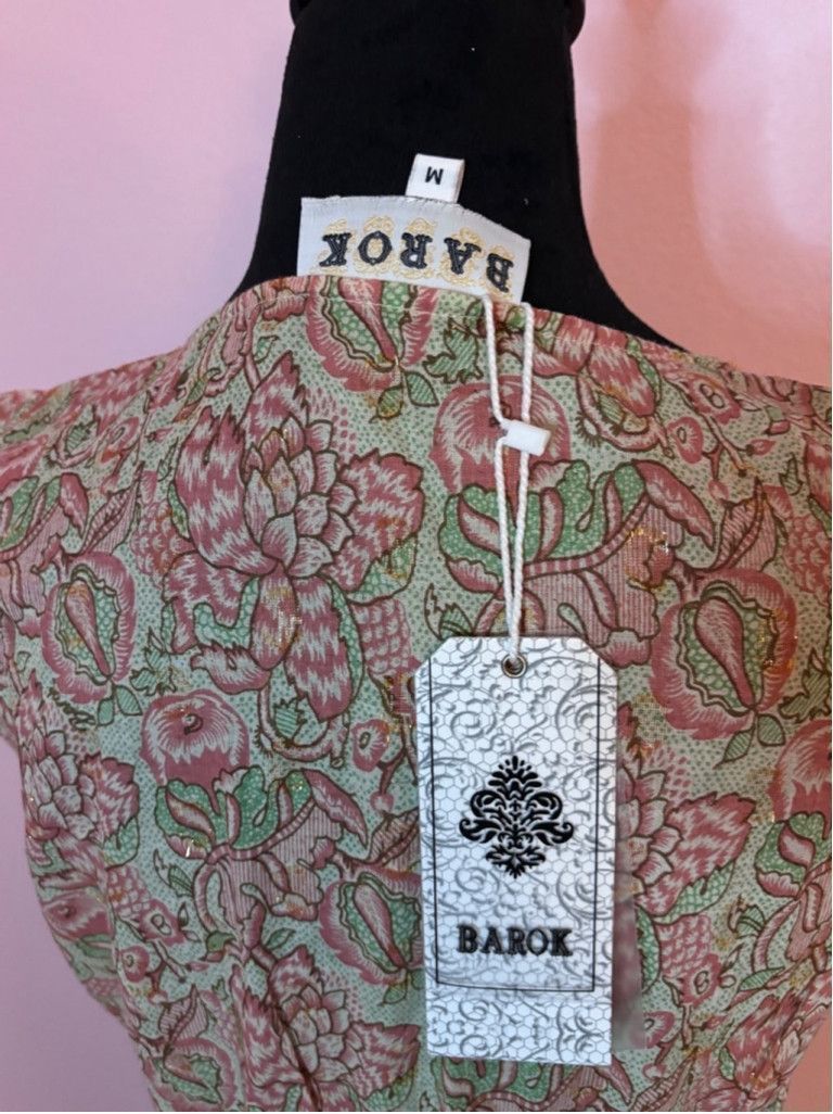 Other Women's Barok Dress M Pink Green Floral Size M / US 6-8 / IT 42-44 - 8 Thumbnail