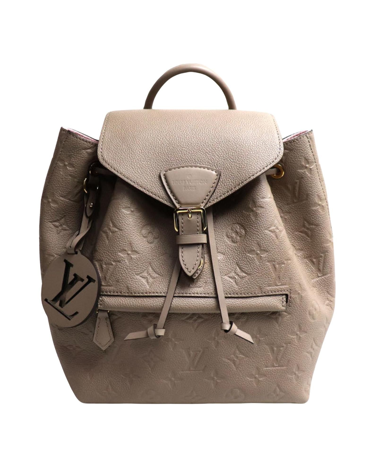 image of Louis Vuitton Stylish Tourterelle Backpack With Magnetic Closure in Beige, Women's