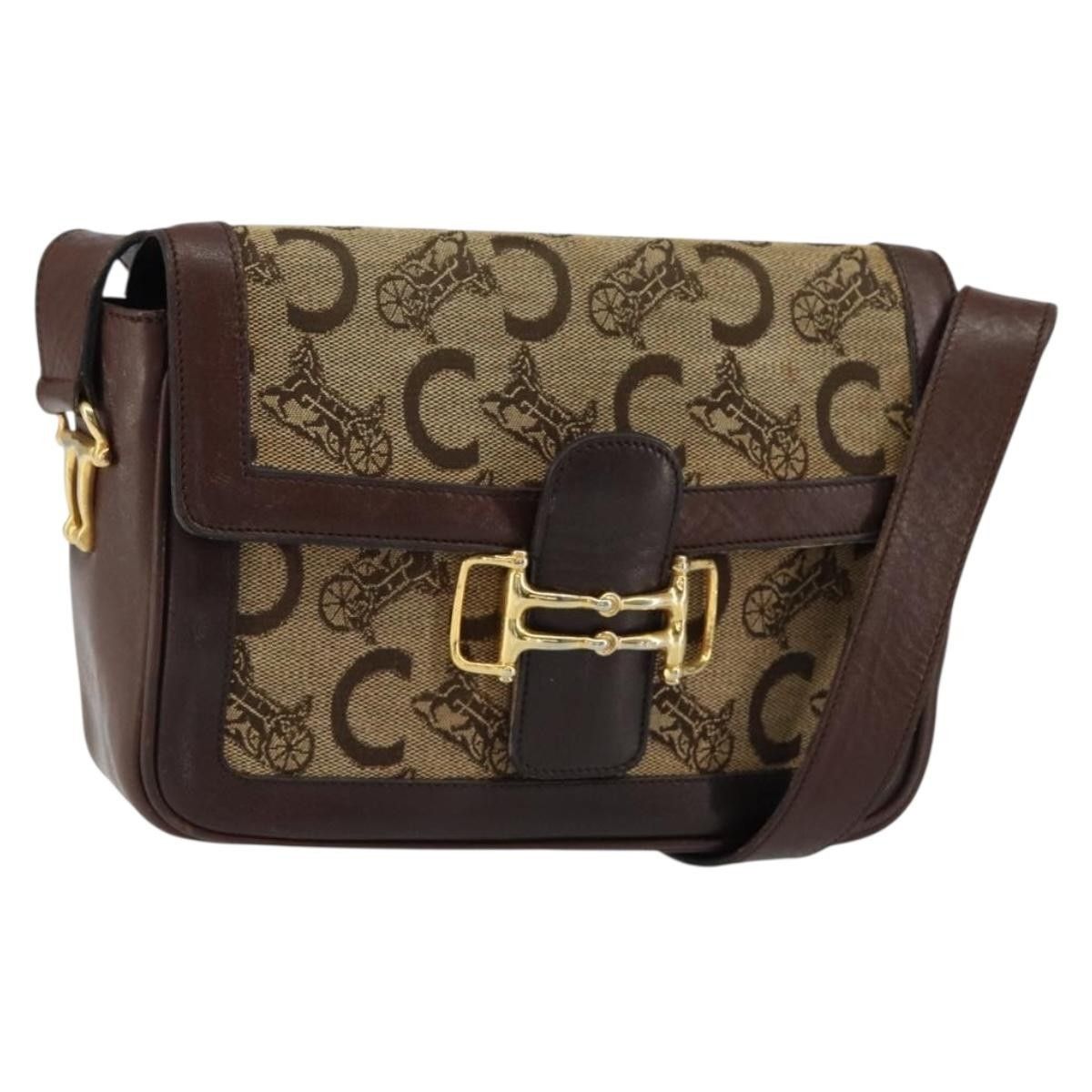 Celine Celine Vintage C Sulky Horsebit Shoulder bag Canvas and Leather Size ONE SIZE - 1 Thumbnail