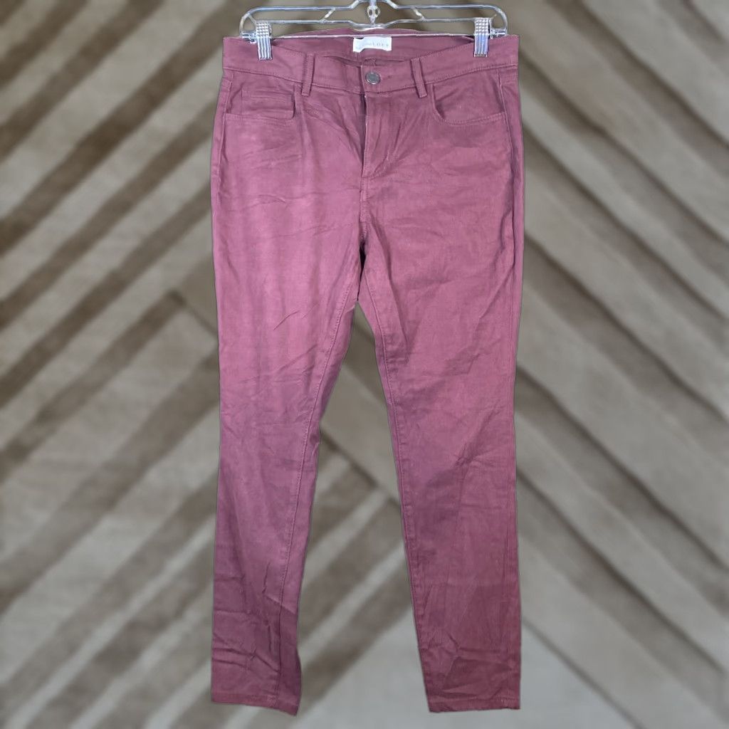 Loft LOFT Womens Jeans Maroon Velvet Slim High Rise Cropped Stretch 29/8 Jeans Women 30" Waist Inseam 25" 5-Pocket Solid Size 30" / US 8 / IT 44 - 1 Thumbnail