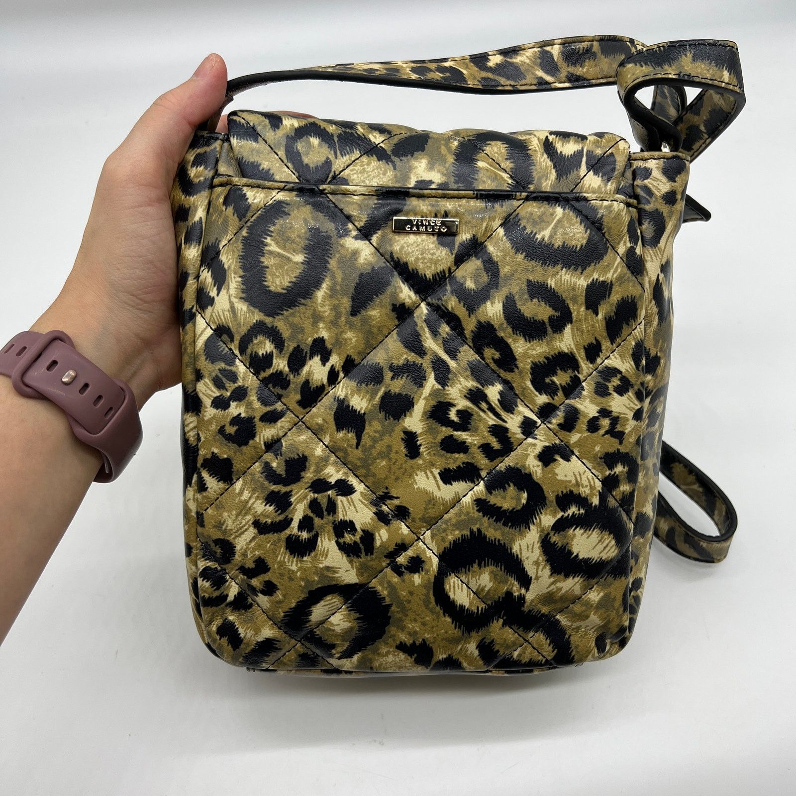 Other Vince Camuto Quilted Leather Crossbody - Doty Purse Leopard Size ONE SIZE - 3 Thumbnail