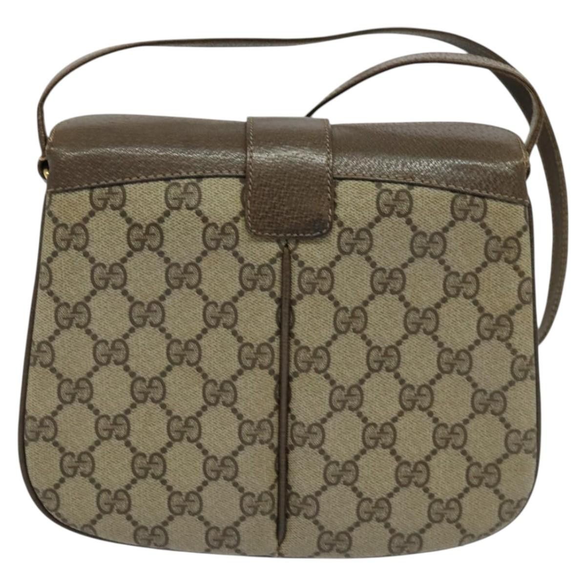 Gucci GUCCI GG Supreme Web Sherry Line Bag Pvc Beige Gold 10 02 Size ONE SIZE - 3 Thumbnail