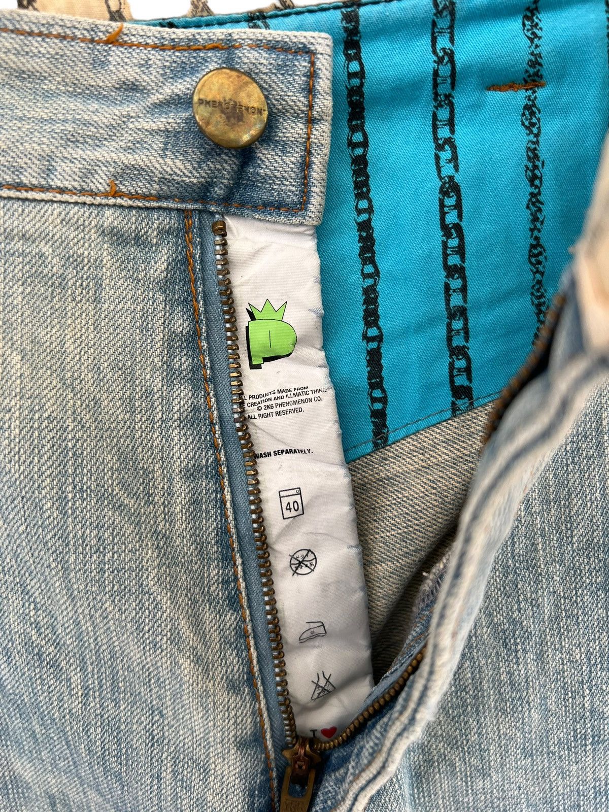PHENOMENON PHENOMENON Japan Blue Studded Rips Ripped Baggy Denim Jeans Size US 36 / EU 52 - 8 Thumbnail