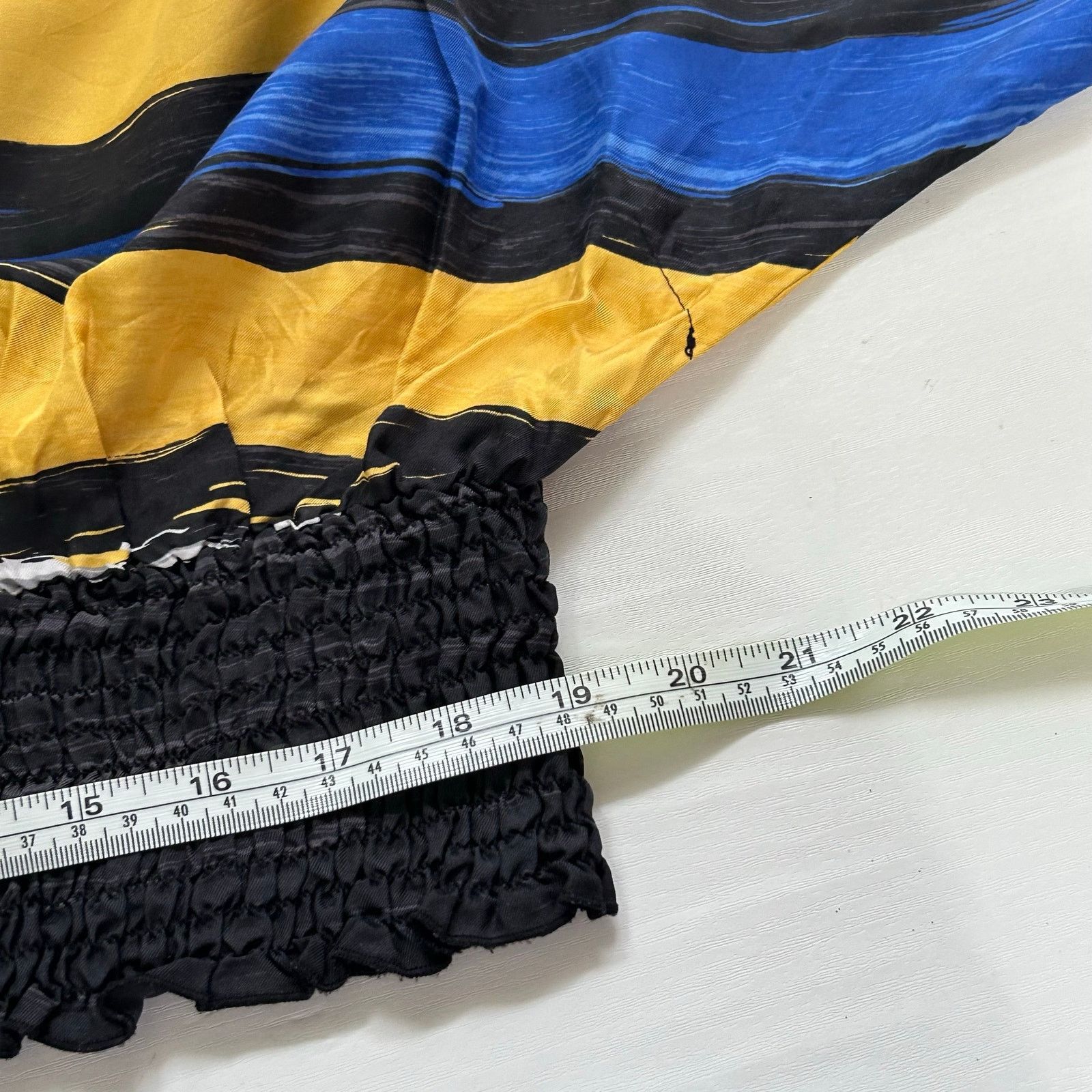 Michael Kors Michael Michael Kors Silk Blouse XL Yellow Blue Black Stripe Size XL / US 12-14 / IT 48-50 - 16 Thumbnail