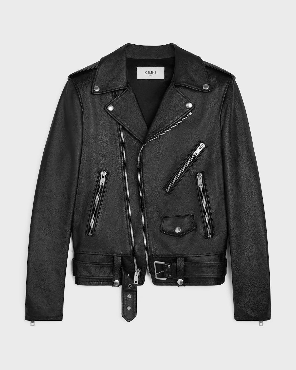 Celine × Hedi Slimane Celine Leather Jacket Biker Motorcycle 44