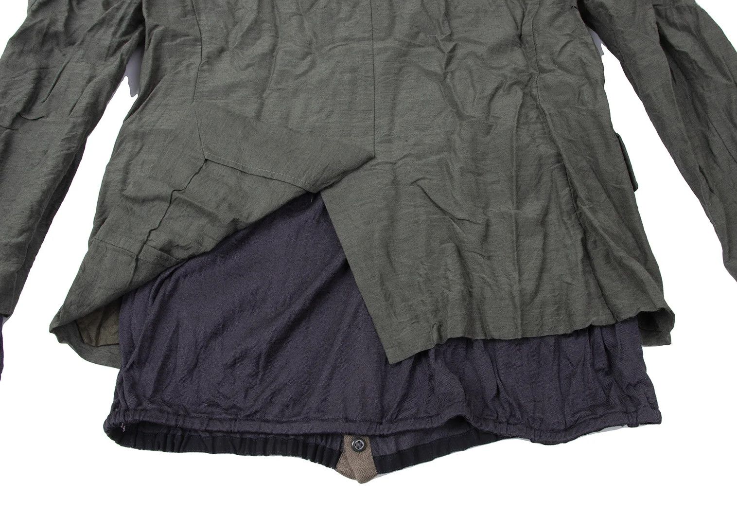 Kolor Layered Knit Jacket in Khaki with Wrinkle Finish Size US M / EU 48-50 / 2 - 16 Thumbnail