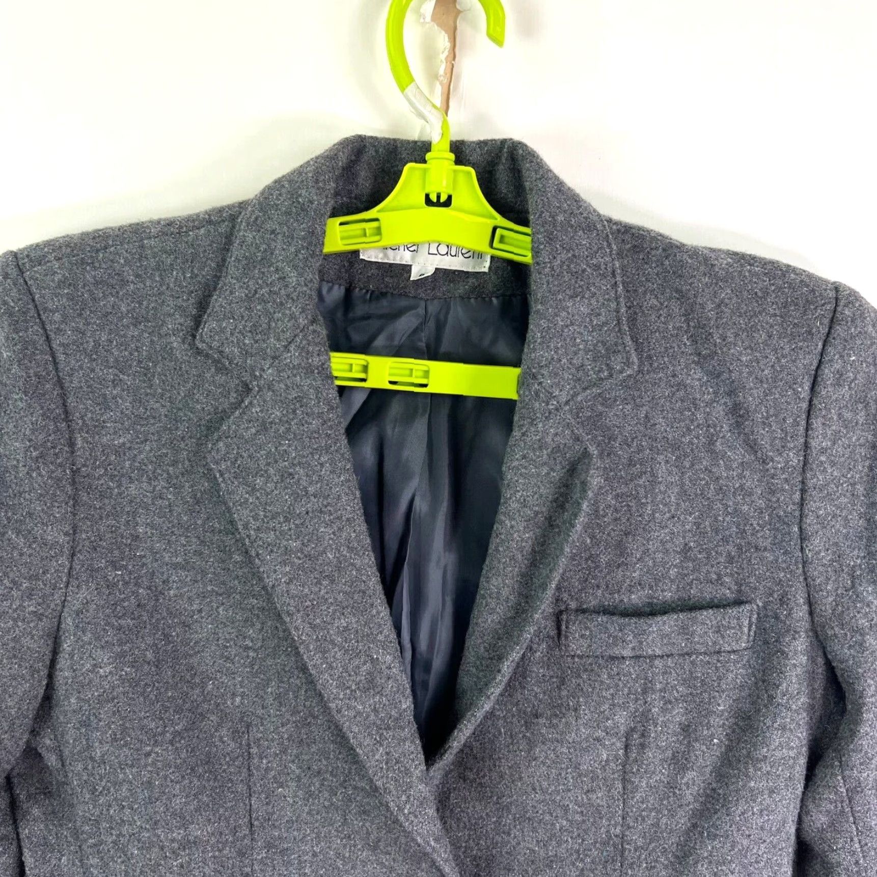 Vintage VINTAGE Michel Laurent Blazer Jacket Womens Size 9 Gray Wool Blend Single-Breasted Notch Lapel Size M / US 6-8 / IT 42-44 - 2 Thumbnail