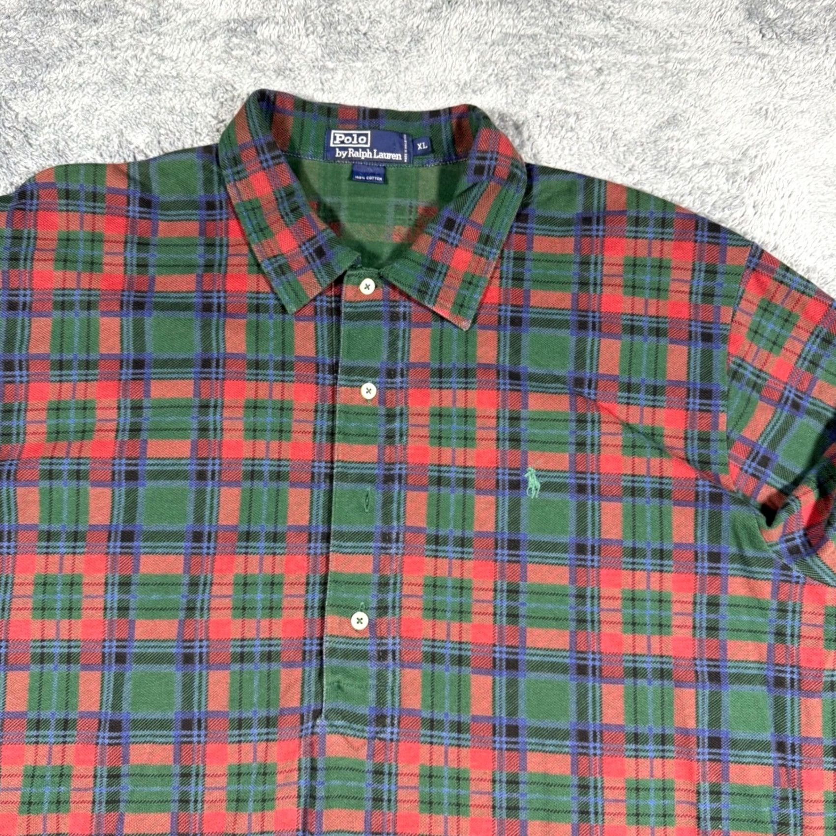 Polo Ralph Lauren Vintage Polo Ralph Lauren Plaid Shirt Red Green Size XL Mens Size US XL / EU 56 / 4 - 4 Thumbnail