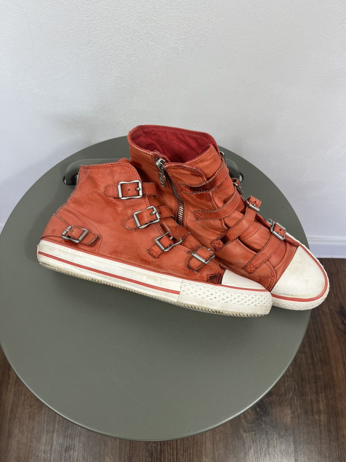 ASH ASH Distressed High Top Sneakers EU 39 Leather Buckle Zip Size US 8 / IT 38 - 1 Thumbnail