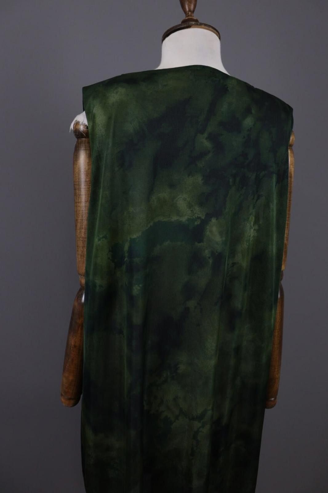 Designer Marina Sport Green Printed V-Neck Summer Knee Dress Size 27 Size M / US 6-8 / IT 42-44 - 11 Thumbnail