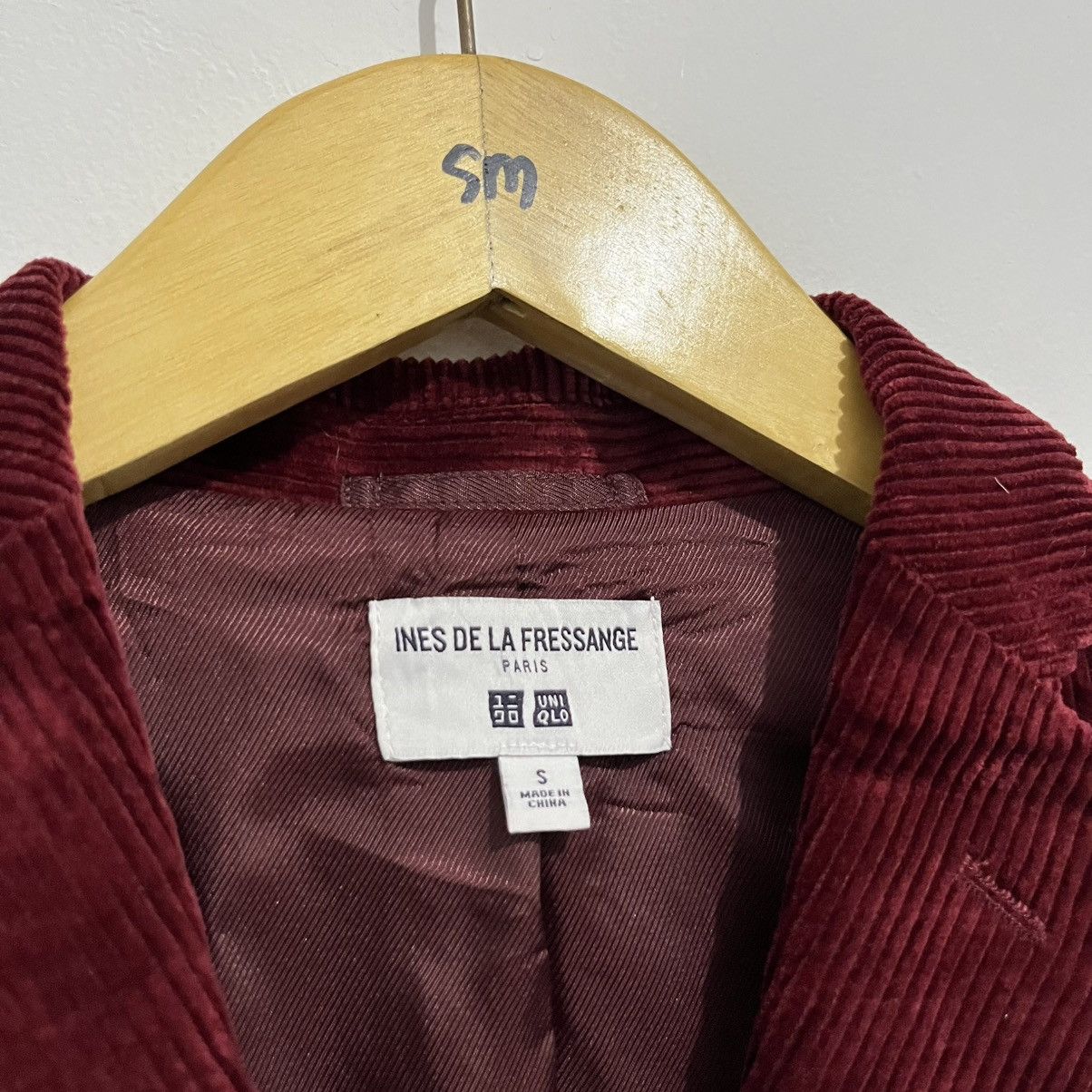 Japanese Brand × Uniqlo Uniqlo x Ines de la Fressange Corduroy Blazer - Burgundy Size S / US 4 / IT 40 - 4 Thumbnail