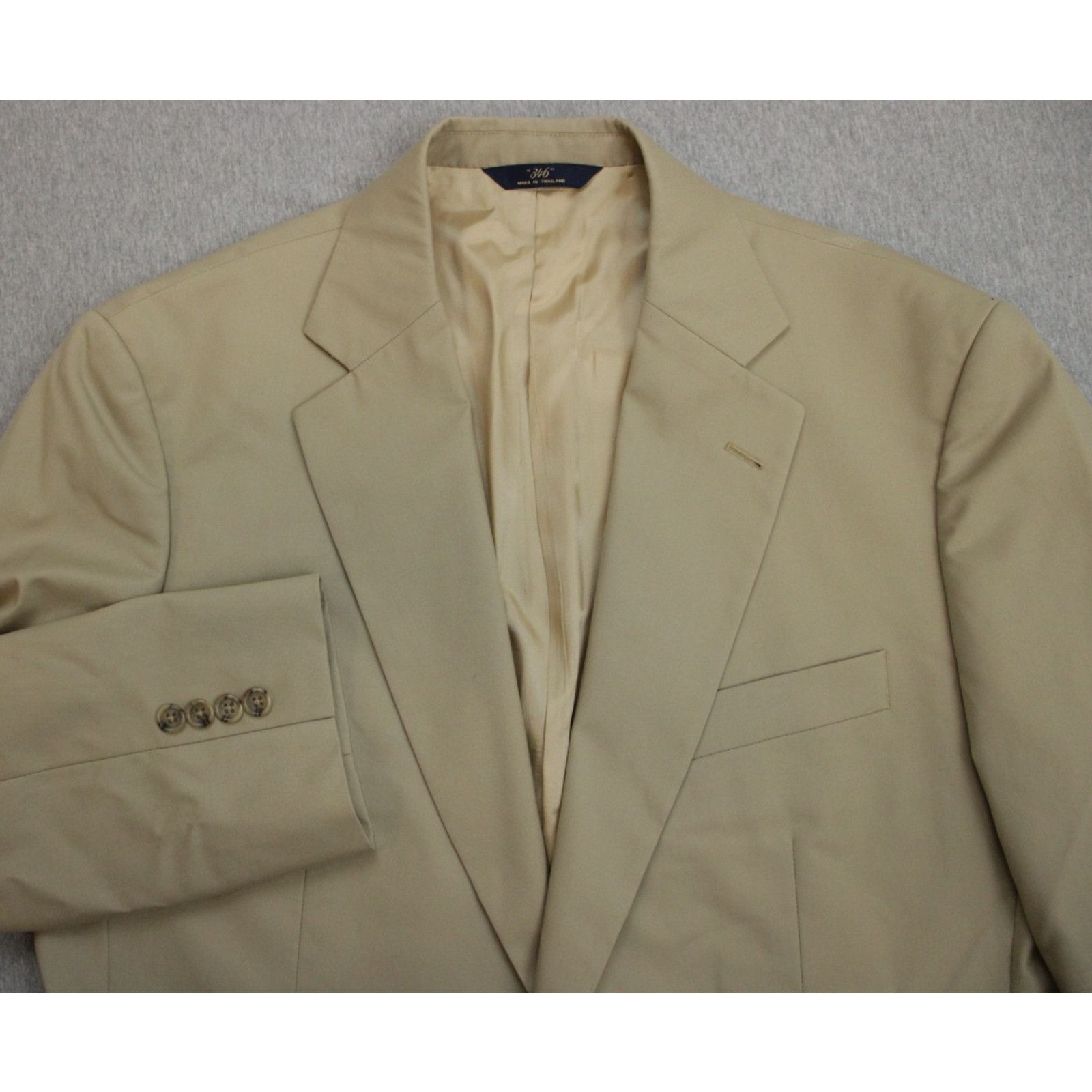 Brooks Brothers Brooks Brothers Suit Jacket Mens 40R Cotton Blend Beige Size 40R - 1 Thumbnail