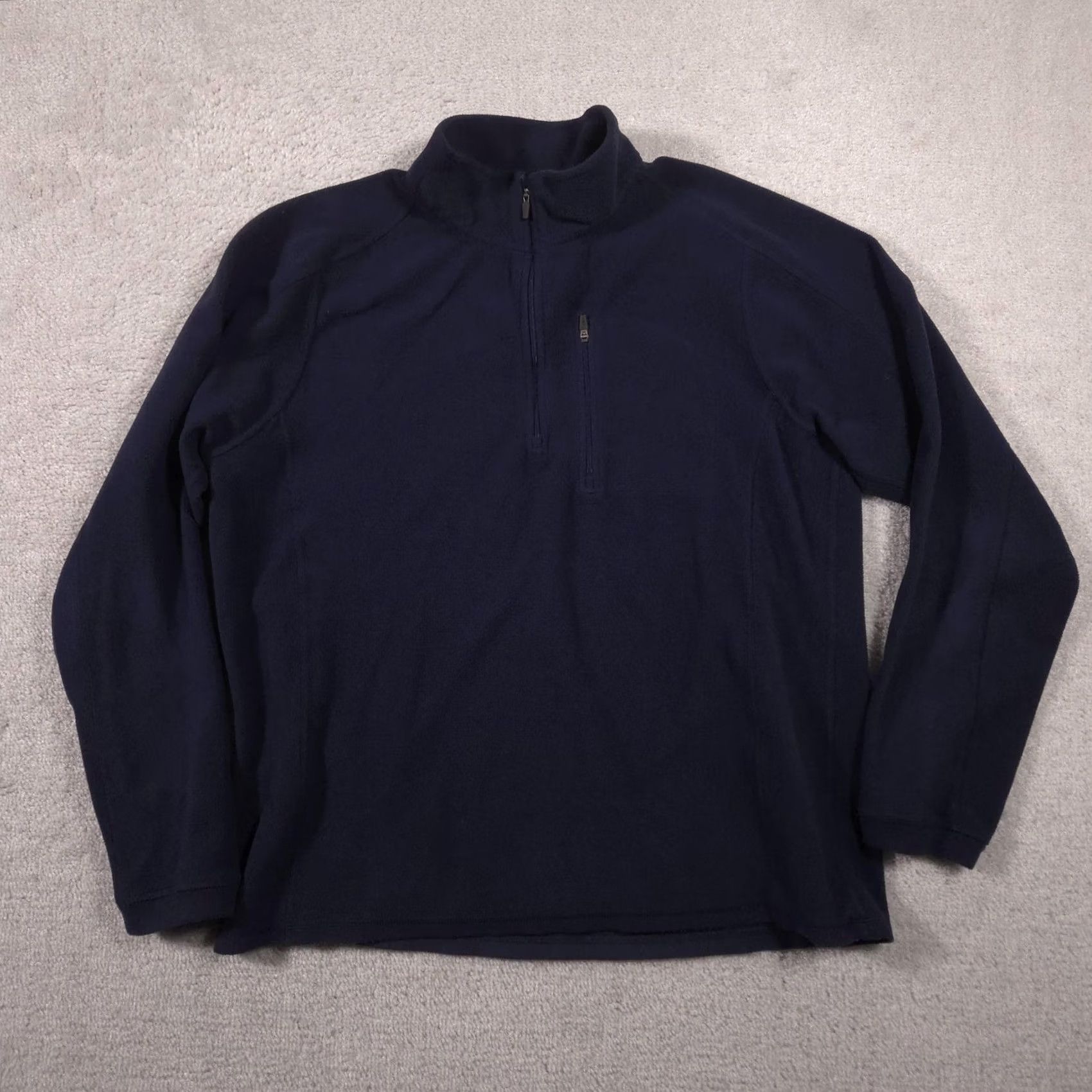 Vintage L.L. Bean Sweater Mens L Navy Blue Fleece Quarter Zip Mock Neck Pullover Size US L / EU 52-54 / 3 - 2 Thumbnail