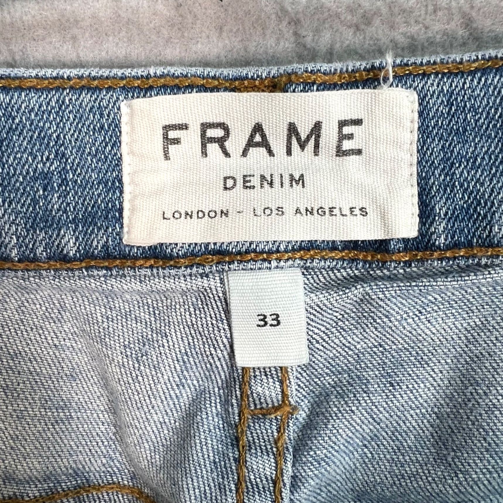 Frame FRAME L'Homme Slim Jeans Light Wash Blue Denim Adult Mens 33 Regular Size US 33 - 3 Thumbnail