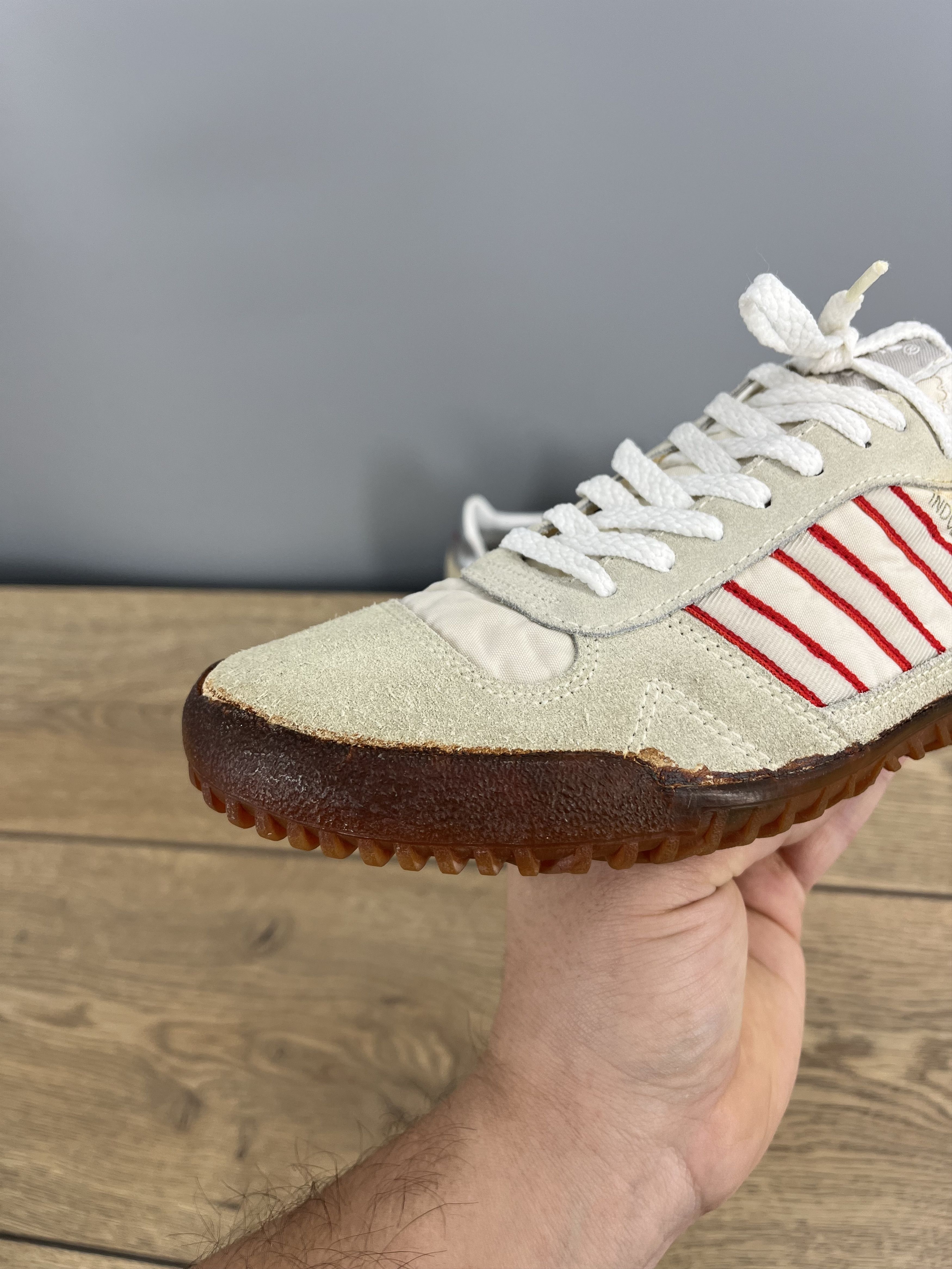 Adidas adidas Indoor Super II Vintage Suede Sneakers Cream Red Size US 7 / IT 37 - 5 Thumbnail