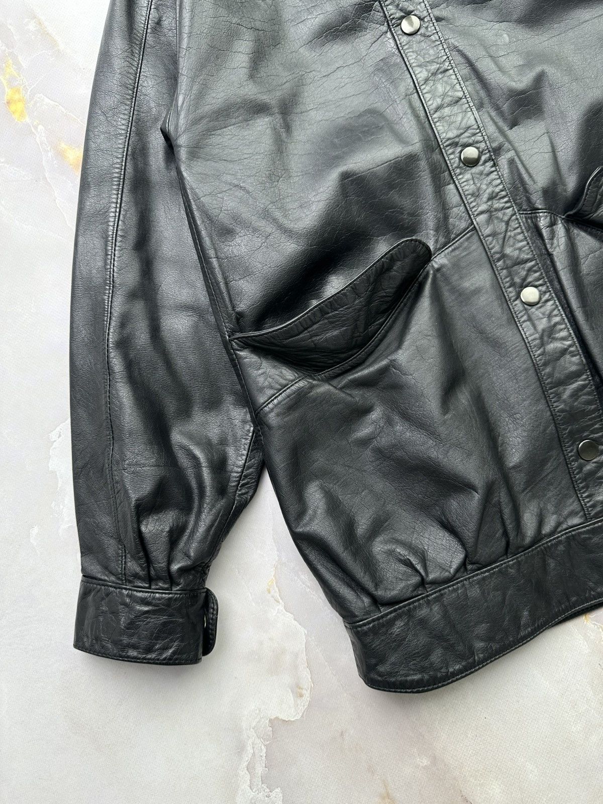 Japanese Brand Vintage Leather Jacket (E1) Size S / US 4 / IT 40 - 3 Thumbnail