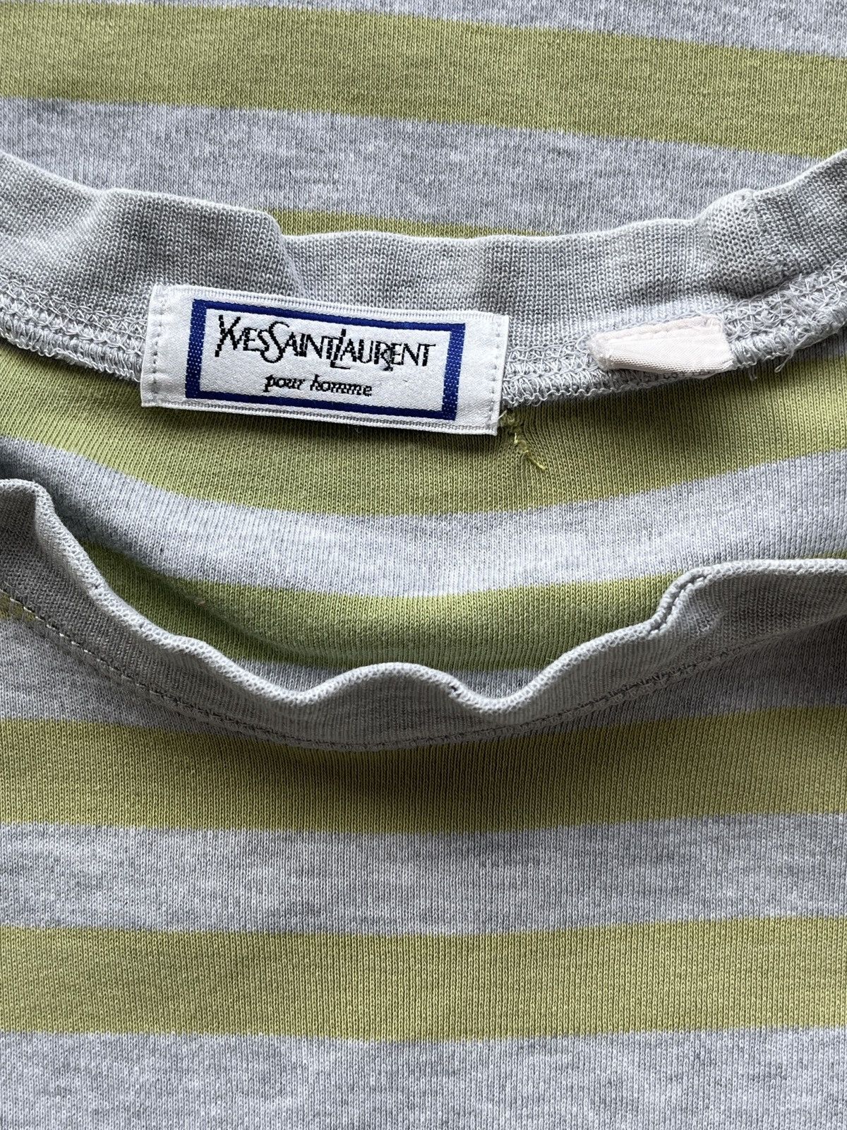 Vintage × Yves Saint Laurent Vintage Yves Saint Laurent Striped Boxy Fit T-Shirt Luxury Size US M / EU 48-50 / 2 - 9 Thumbnail