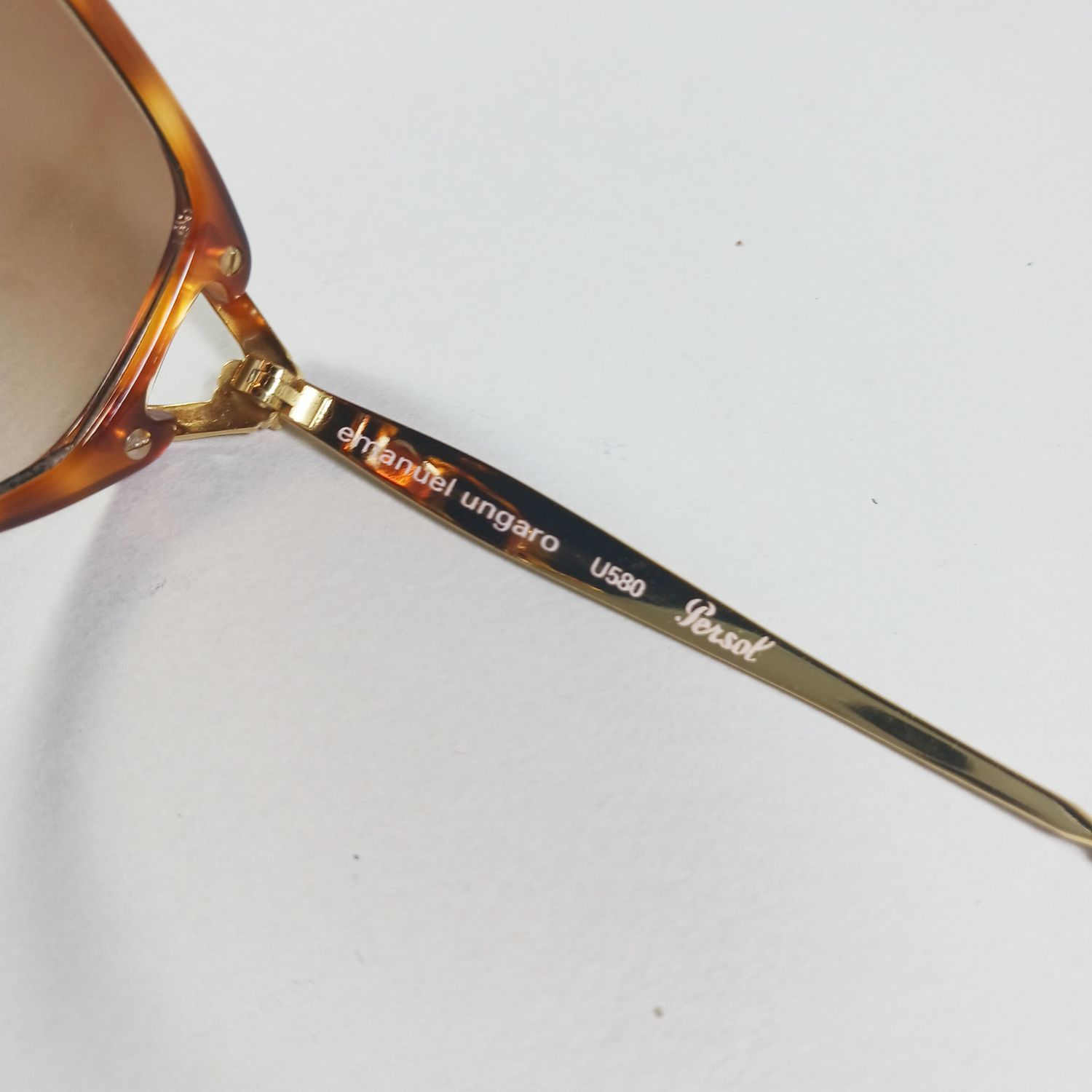 Emanuel Ungaro × Persol Emanuel Ungaro U580 Havana Brown/Gold Sunglasses Persol Made Size ONE SIZE - 10 Thumbnail