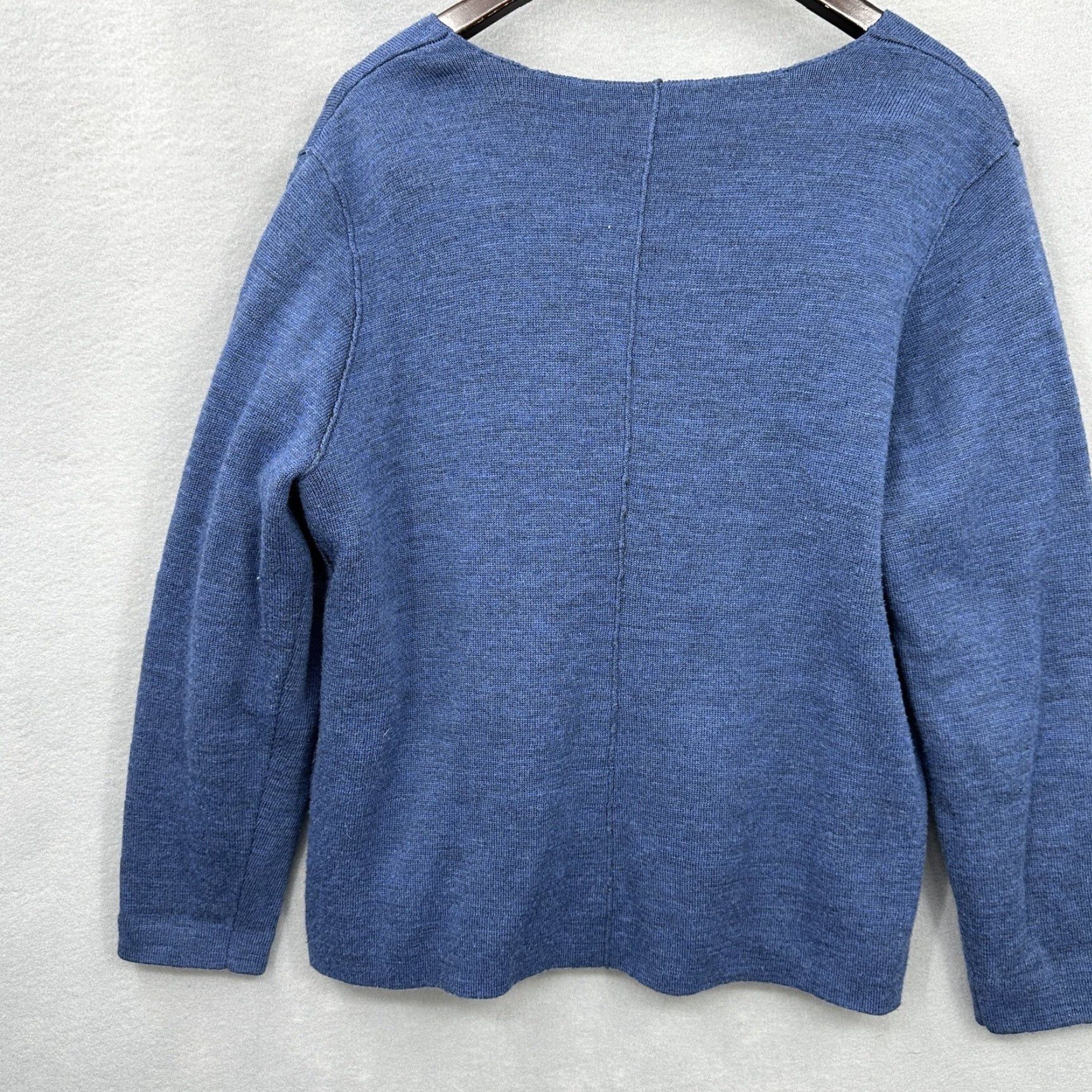Eileen Fisher Eileen Fisher Cardigan Sweater Women Petite L Blue Merino Wool Long Sleeve Button Classic Size L / US 10 / IT 46 - 5 Thumbnail