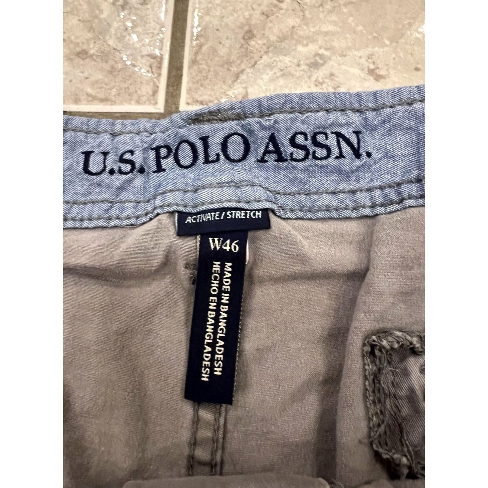 Vintage U.S. POLO ASSN. Shorts Mens 46 Gray Grey 10" Cargo Utility Pockets Work Dad Size US XXL / EU 58 / 5 - 5 Thumbnail