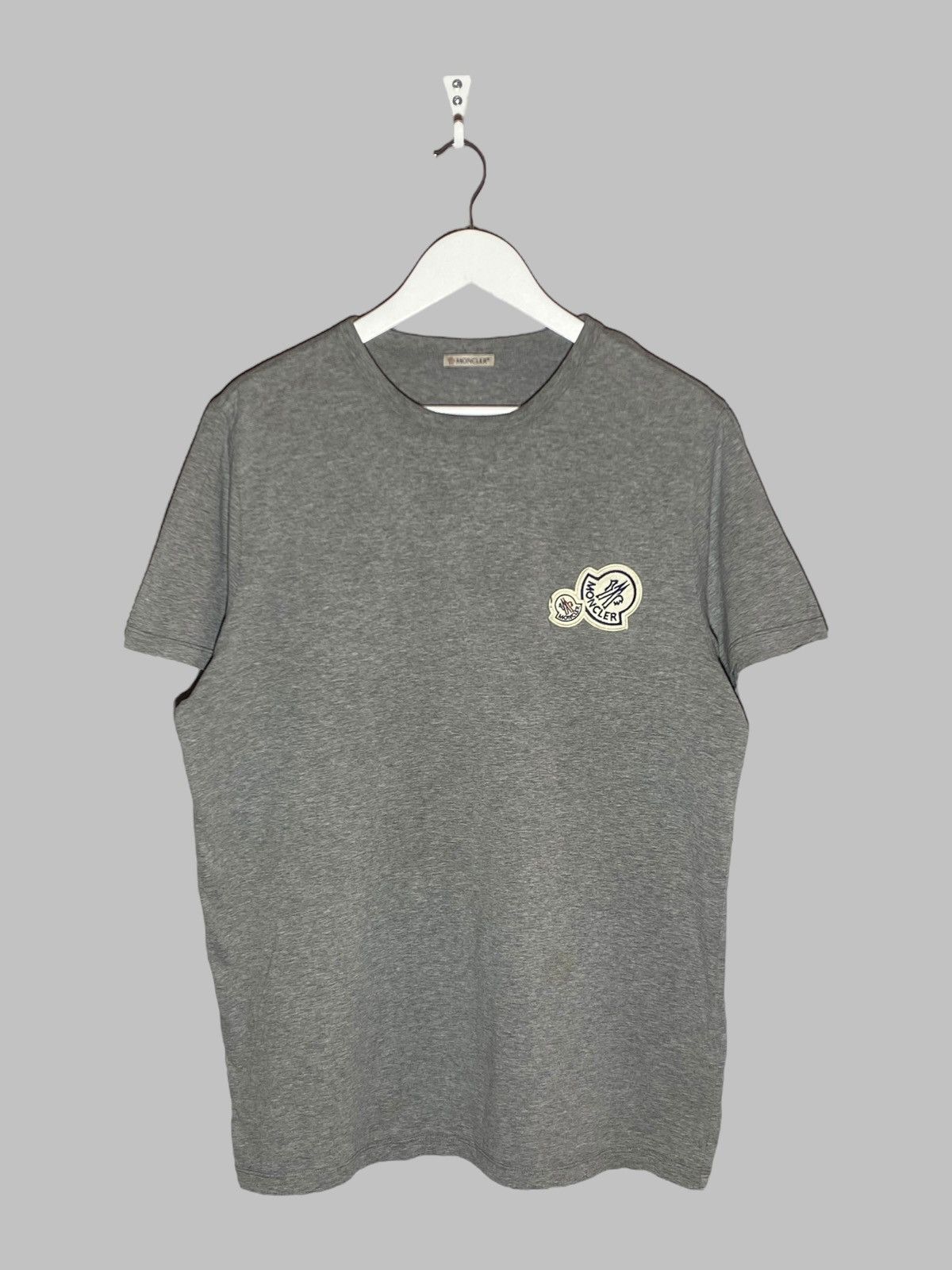 Moncler Moncler Double Logo Patch Cotton T-Shirt Size US L / EU 52-54 / 3 - 1 Thumbnail
