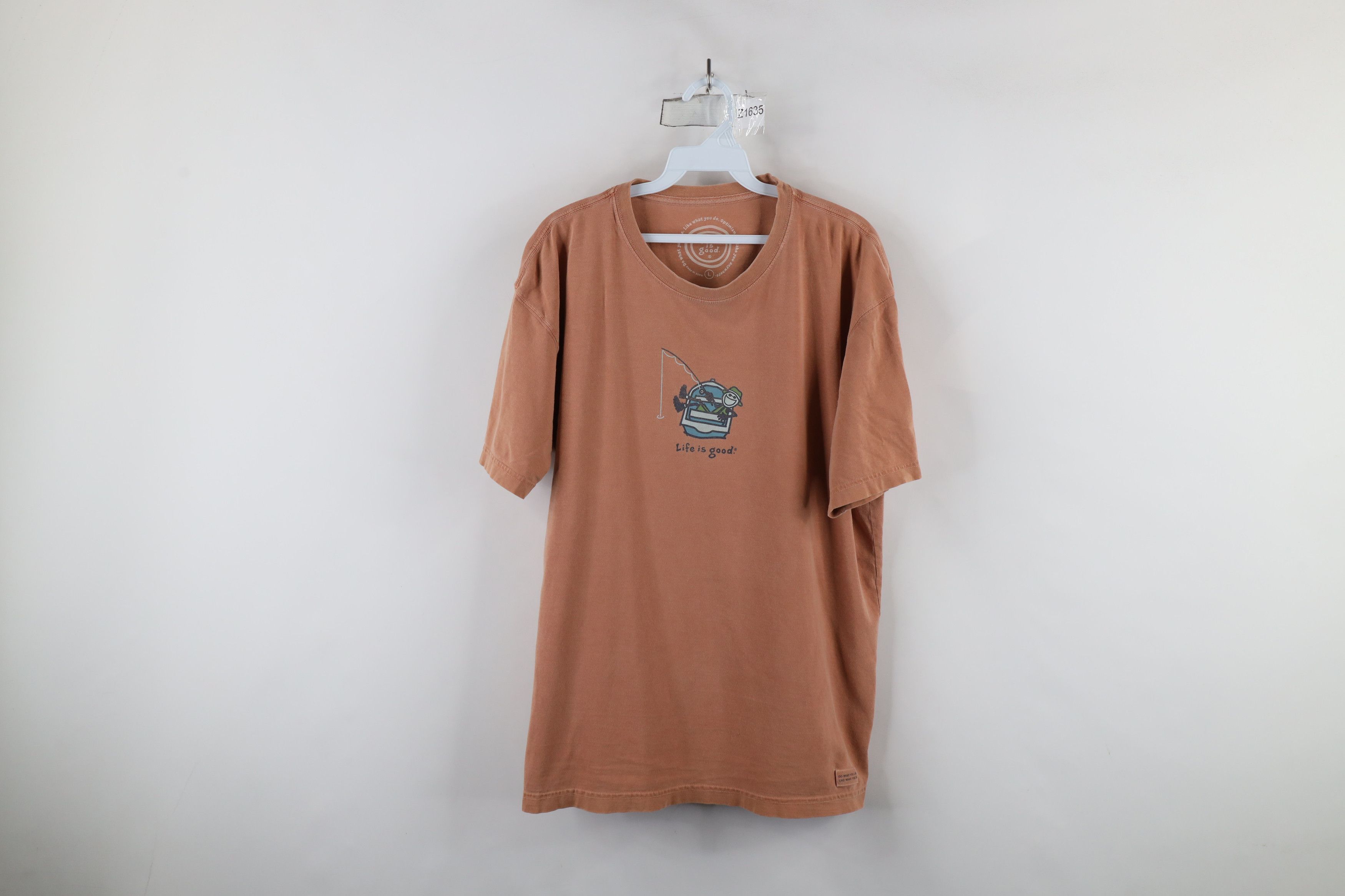 Life is Good × Vintage Life Is Good Spell Fishing Fish Short Sleeve T-Shirt Orange Size US L / EU 52-54 / 3 - 1 Thumbnail