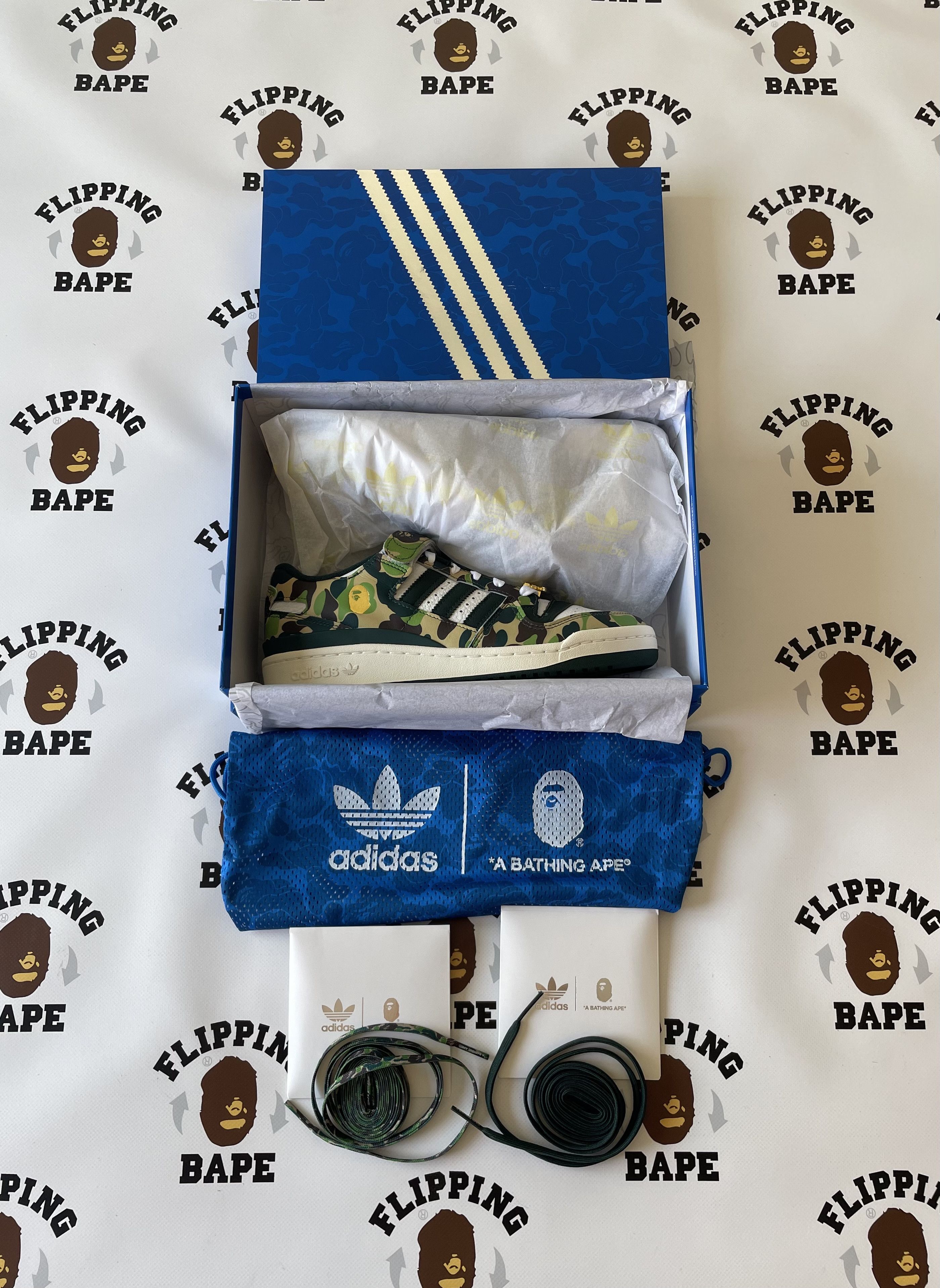 Adidas × Bape ADIDAS FORUM 84 BAPE LOW Size US 8.5 / EU 41-42 - 9 Thumbnail