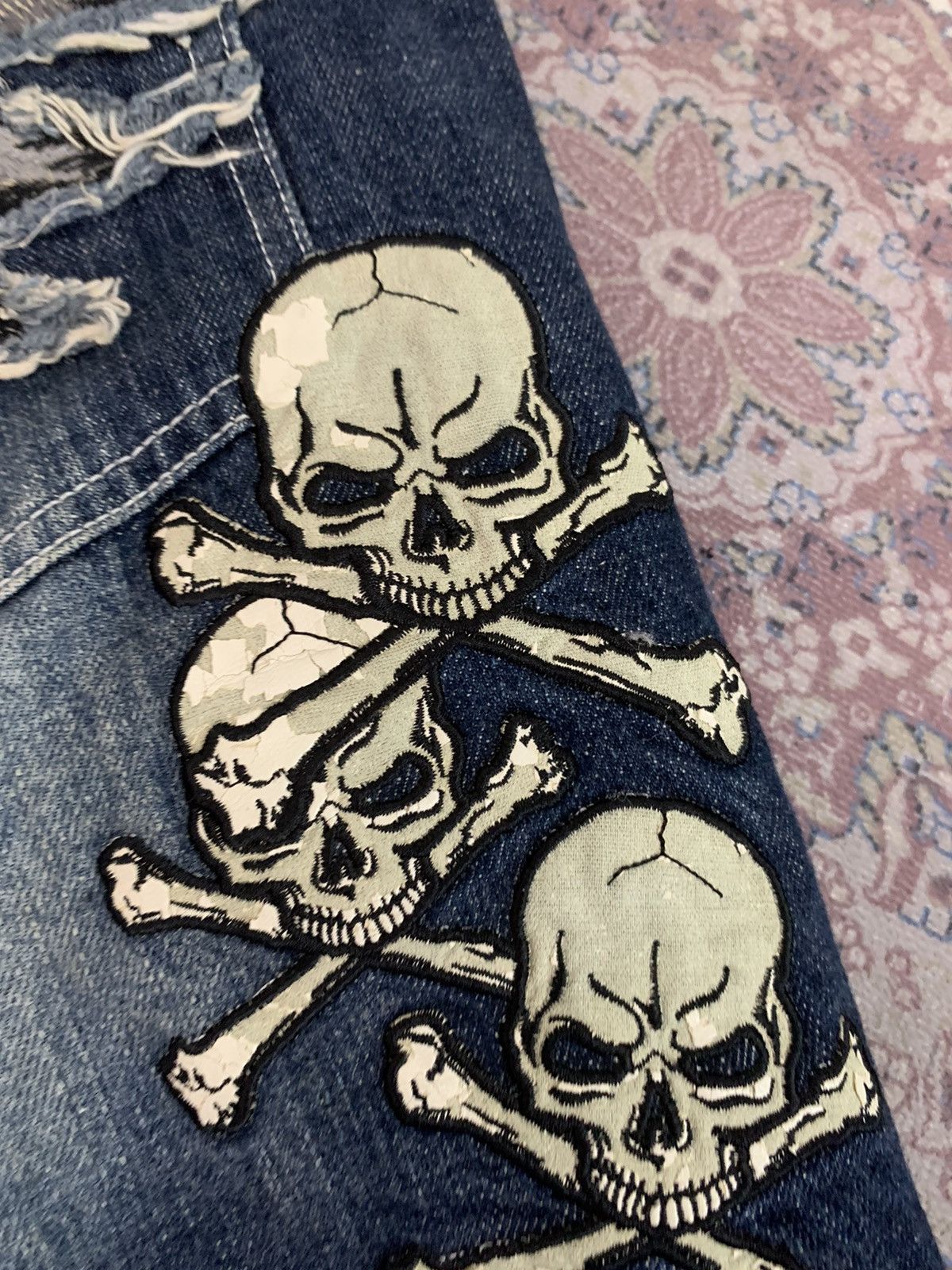 Vanson Leathers Vanson Leathers Skull Embroidery Washed Denim Size US 38 / EU 54 - 5 Thumbnail