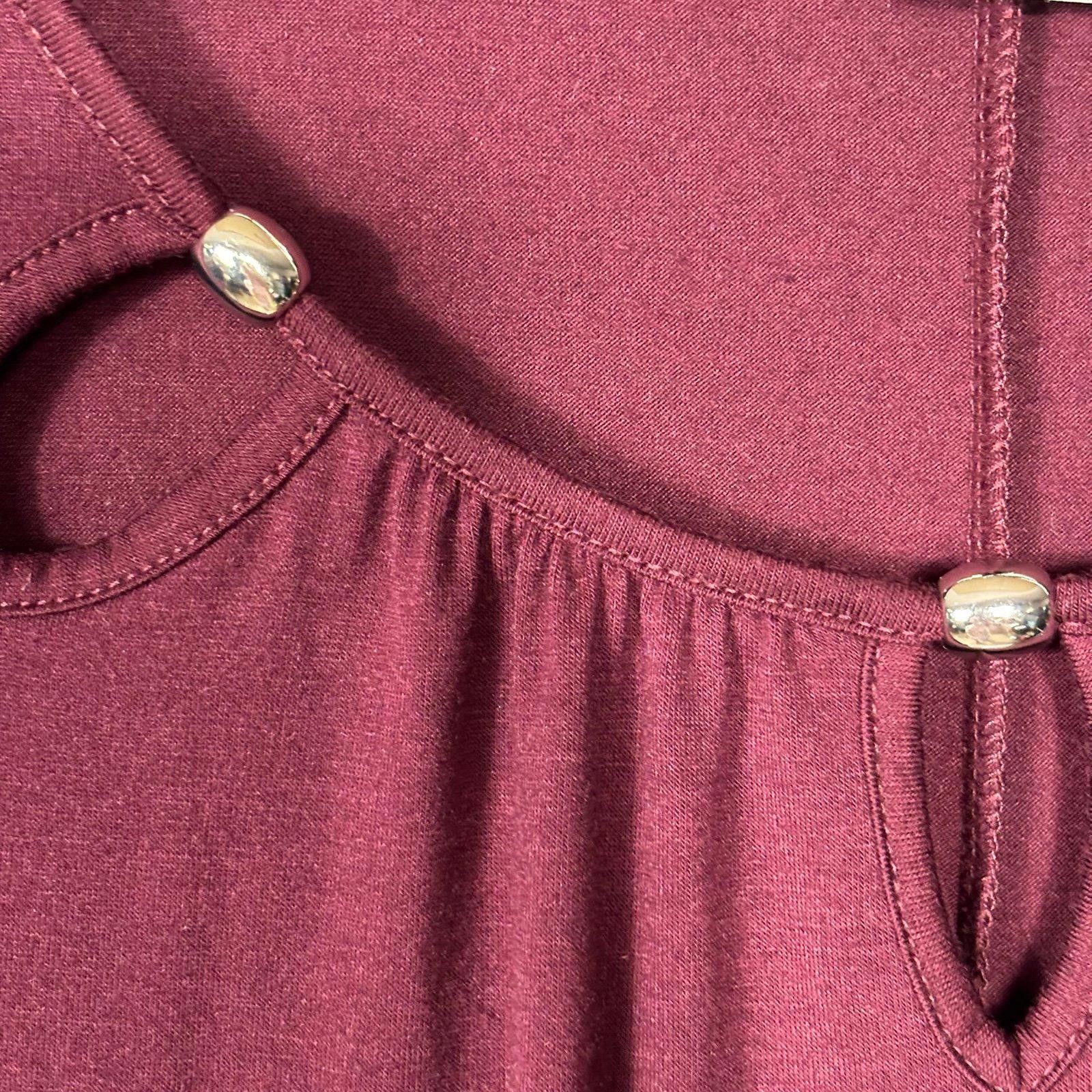 Other Carmen Women's Sleeveless Burgundy Top Beaded Detail Size 2X Size XXL / US 16-18 / IT 52-54 - 5 Thumbnail