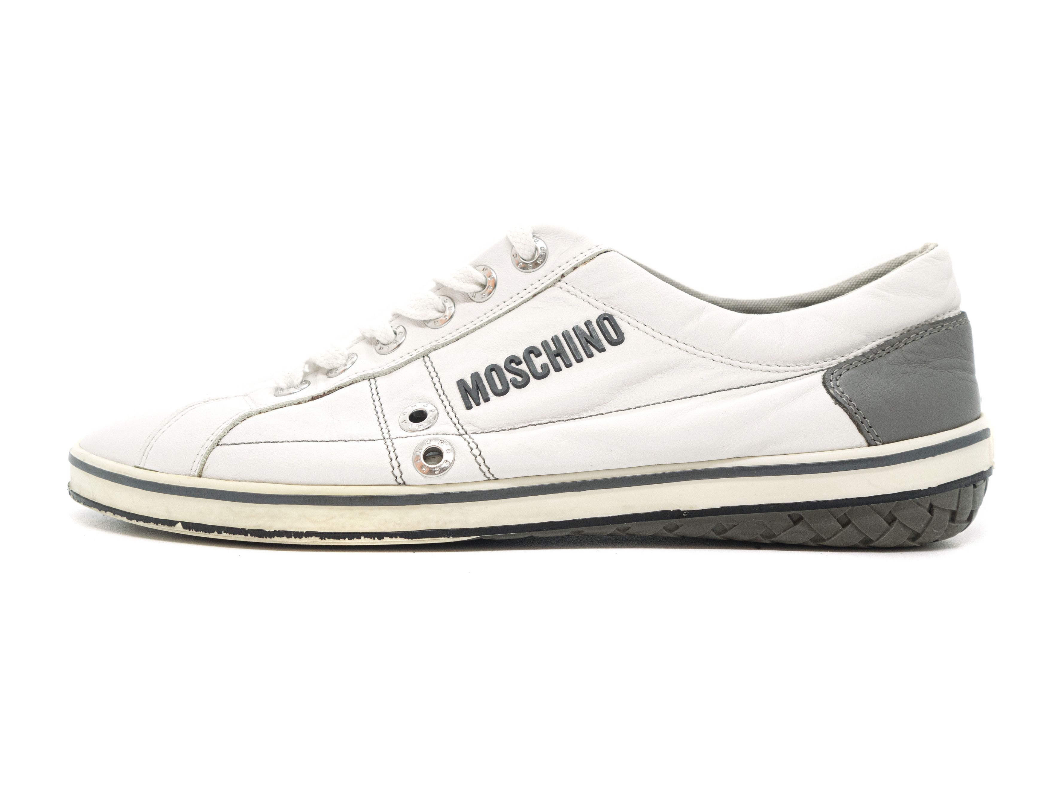 Moschino 00S Logo Leather Low Sneakers Vintage Size US 8.5 / EU 41-42 - 2 Thumbnail