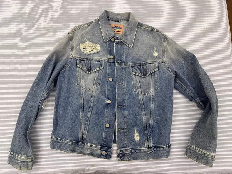 Acne Studios Acne Studios Distressed Denim Jacket Size 52- DMC Size US L / EU 52-54 / 3 - 1 Thumbnail