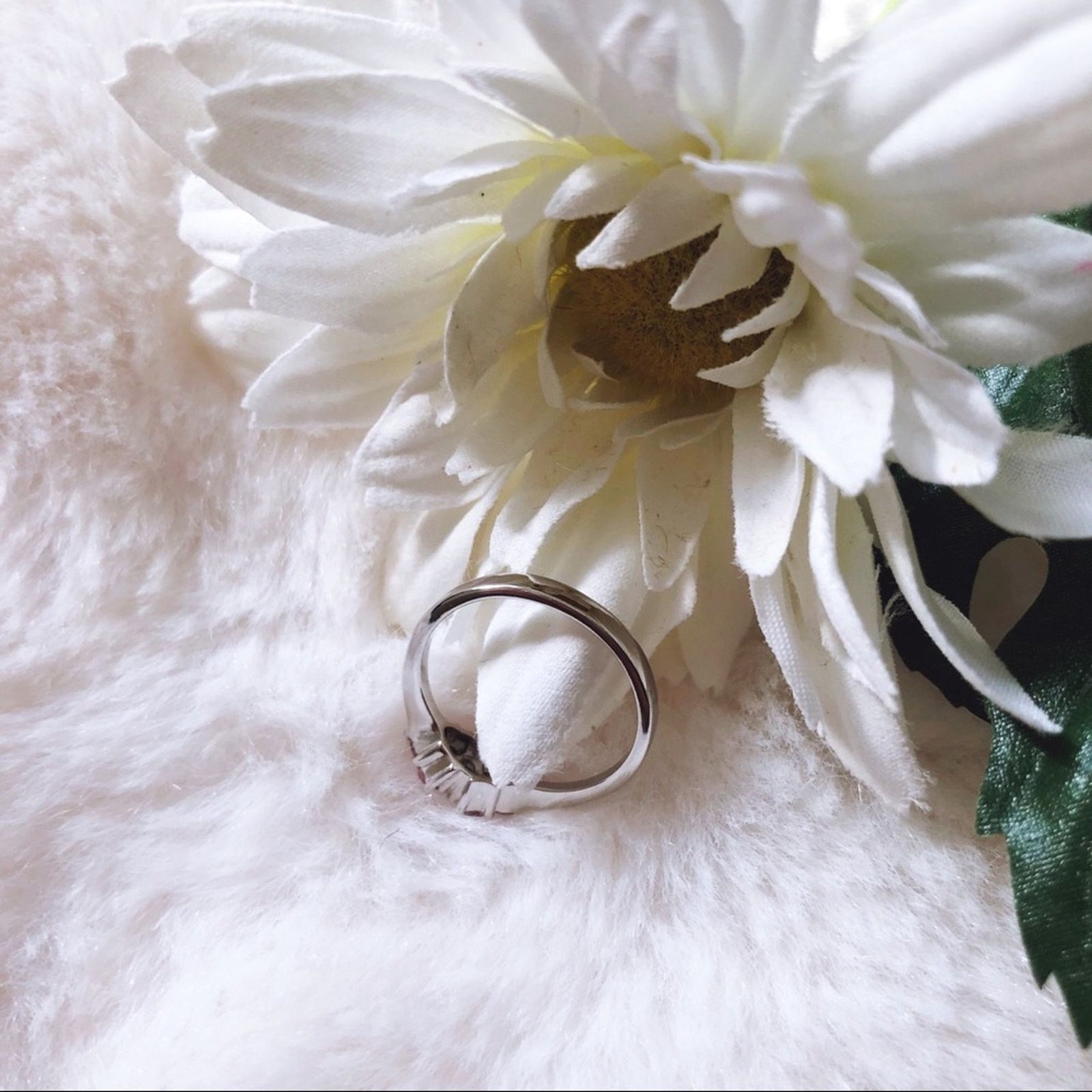 Other Sterling Silver Pink Floral Pinky Ring Size ONE SIZE - 4 Thumbnail