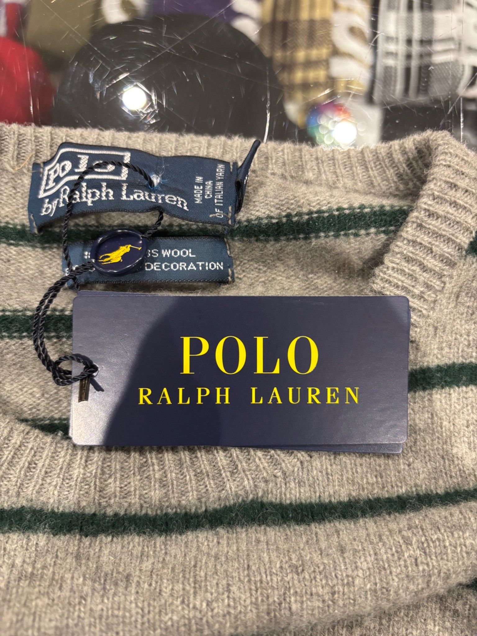 Ralph Lauren Polo Ralph Lauren Y2K Grey Striped Crewneck Size US L / EU 52-54 / 3 - 7 Thumbnail
