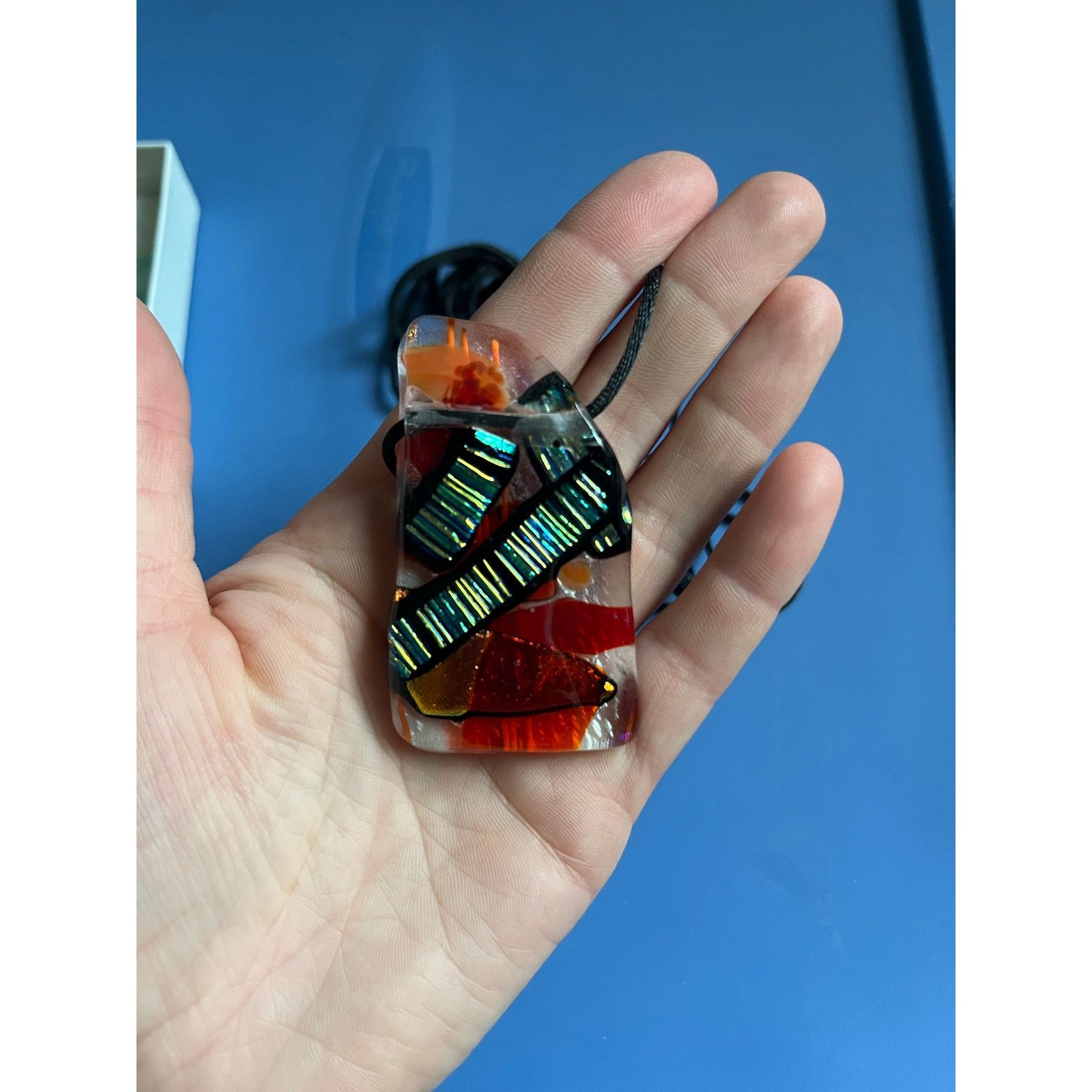 Handmade Lot of 7 Handmade Fused Glass Pendants Size ONE SIZE - 5 Thumbnail