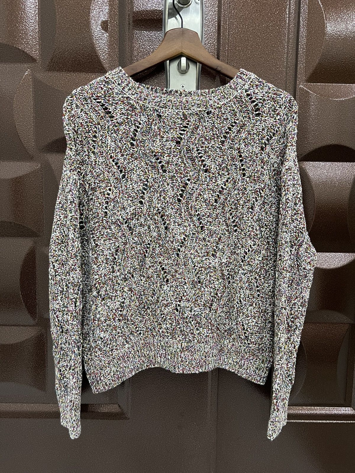 Japanese Brand GU Cotton Blend Marled Knit Crewneck Sweater Size L / US 10 / IT 46 - 2 Thumbnail