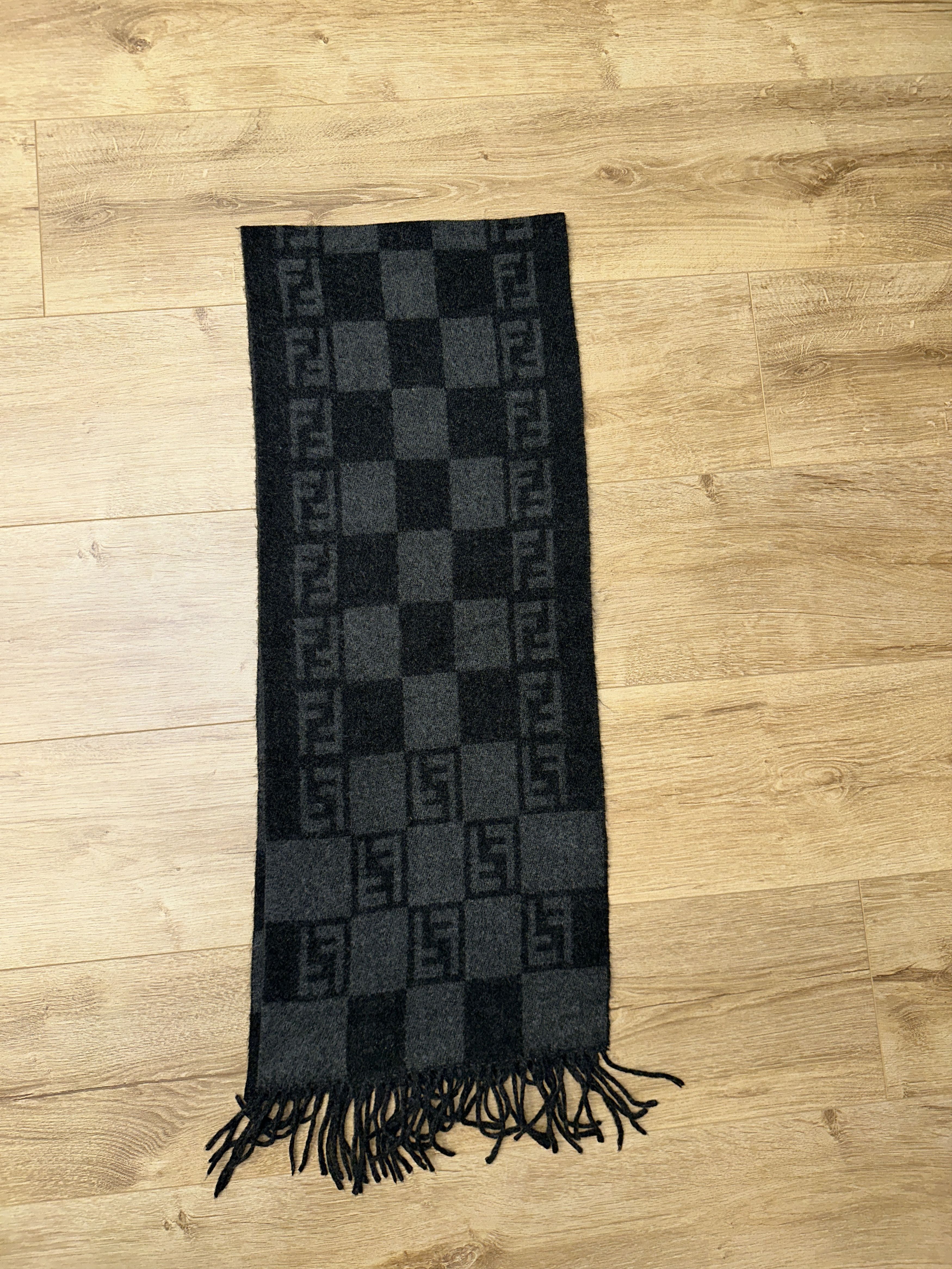Fendi Fendi Vintage Wool Scarf 170x30cm Fringed Plaid Check Size ONE SIZE - 5 Thumbnail