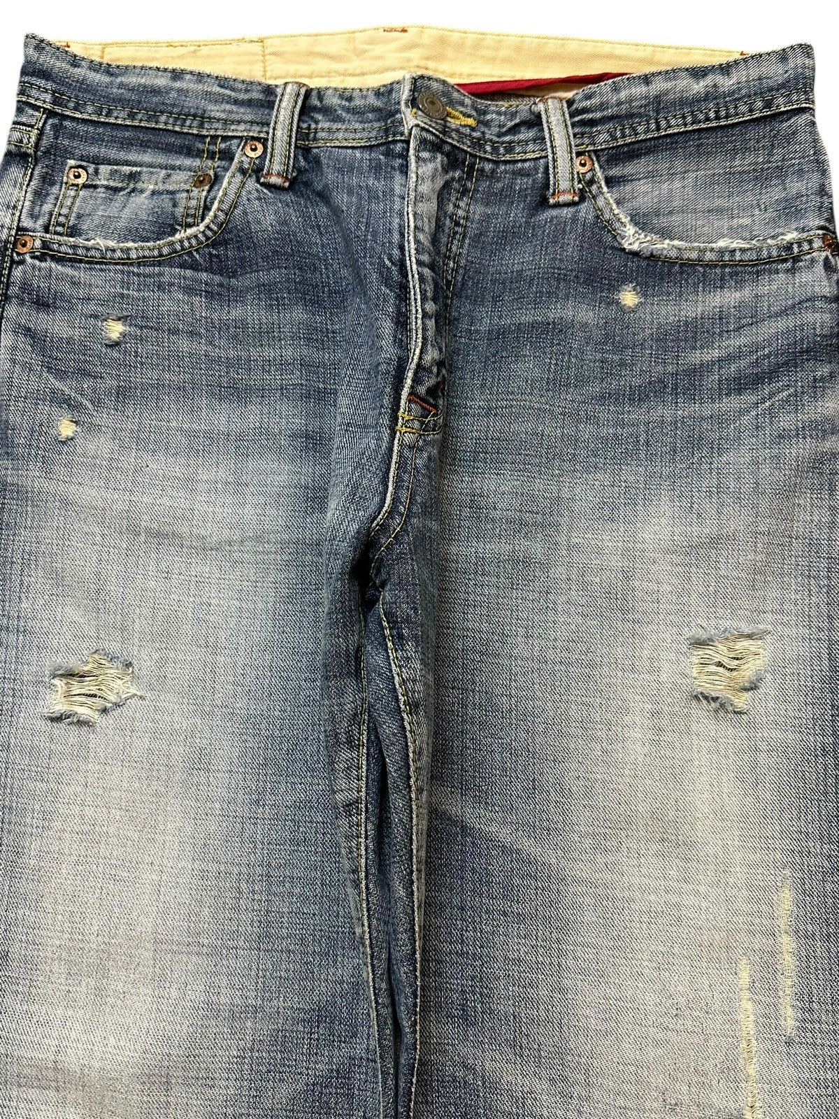 Japanese Brand Vintage Japanese Brand Faded Wash Distressed Loose Jeans Size US 32 / EU 48 - 3 Thumbnail