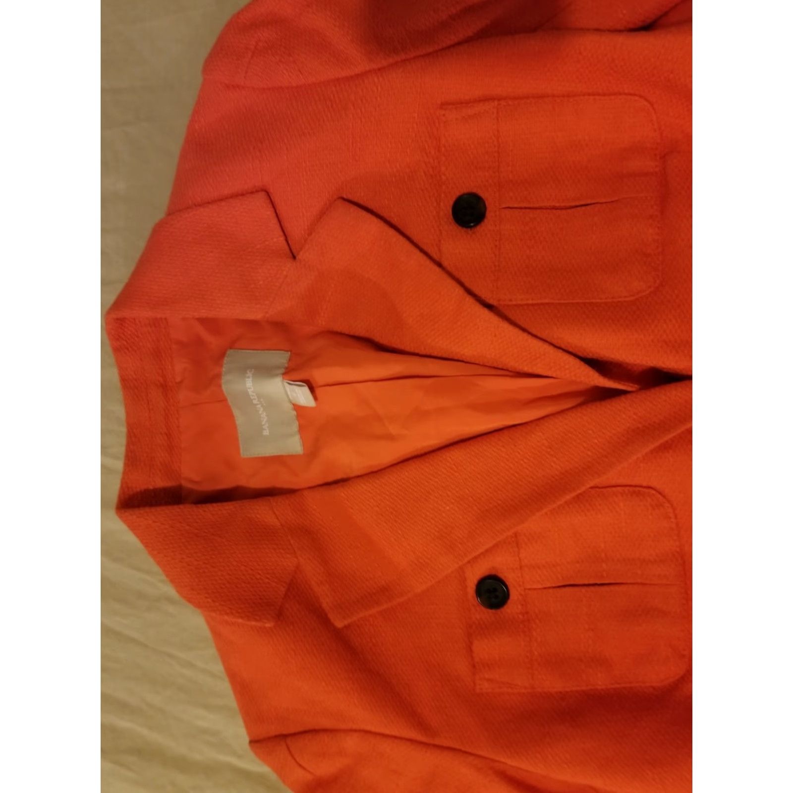 Banana Republic Womens Banana Republic Linen Jacket Blazer 0 Orange Linen Jacket Womens 0 Orange Basic Jacket Banana Republic Women Size XS / US 0-2 / IT 36-38 - 2 Thumbnail