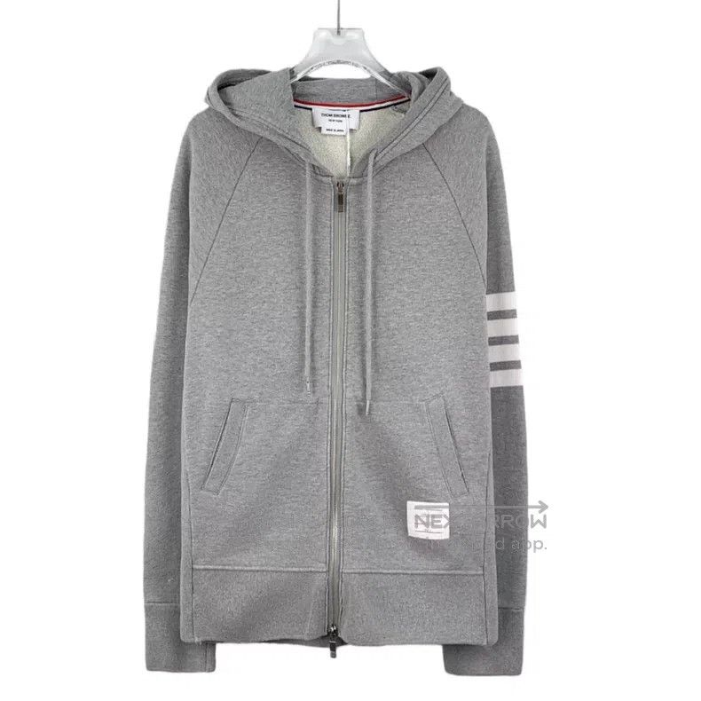 Thom Browne Thom Browne Grey Drawstring Long Sleeve Zip-Up Hoodie Size US XXL / EU 58 / 5 - 1 Thumbnail
