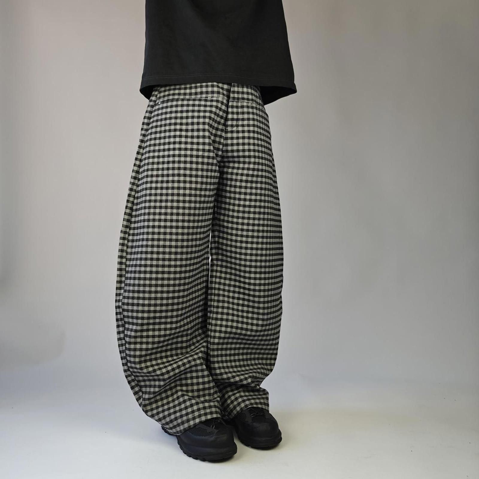 Other Chequered Curved Ultra Wide Trousers Size US 33 - 5 Thumbnail