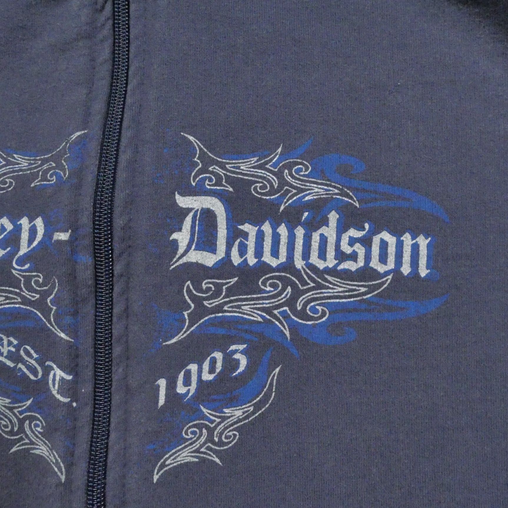 Harley Davidson Harley-Davidson Jacket Womens 1X XL Blue Full Zip Sleeve Print Motorcycle Y2K Size XL / US 12-14 / IT 48-50 - 3 Thumbnail