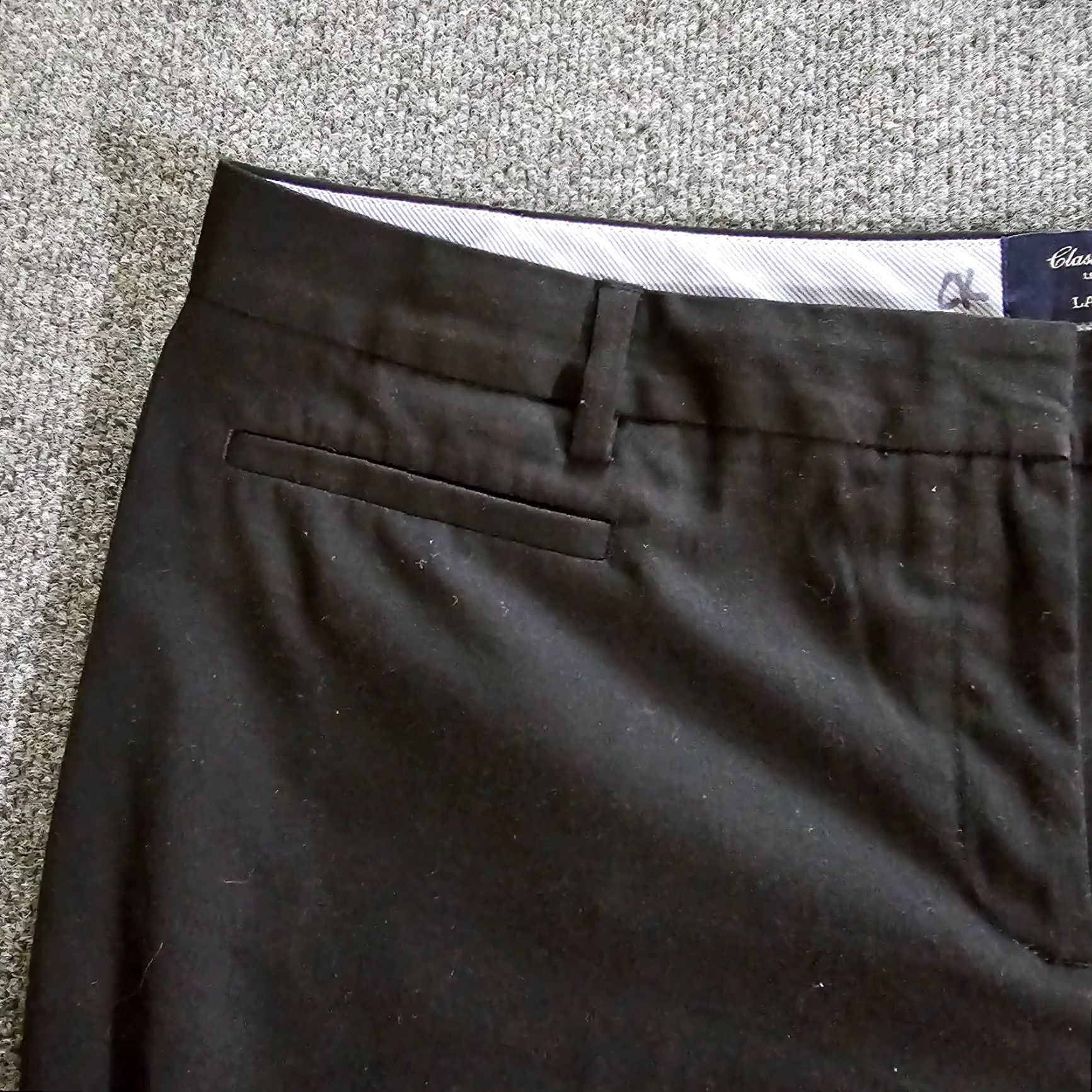 Lands' End Lands End Womens Pants 18 Black Mid Rise Trouser Leg Classic Career Minimalist Size 40" / US 18 - 3 Thumbnail