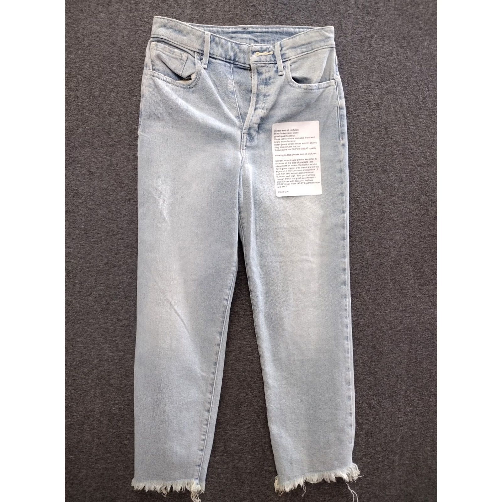 Vintage Unbranded Women’s High Rise Light Wash Distressed Cropped Denim Jeans Size 4 Size 27" / US 4 / IT 40 - 2 Thumbnail