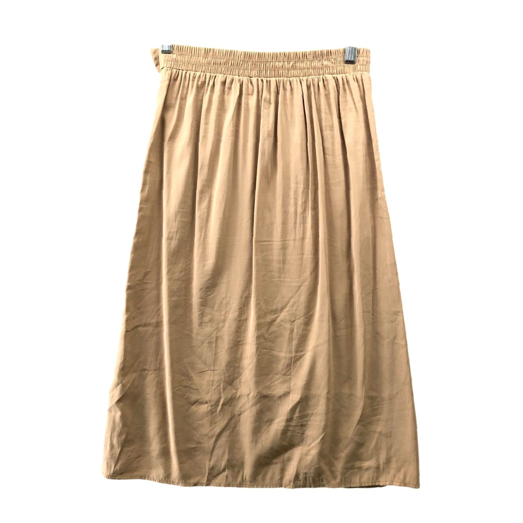 Vintage Max Studio Midi Skirt Womens XS Beige Faux Wrap Buckle Lightweight A-Line Size 26" / US 2 / IT 38 - 2 Thumbnail