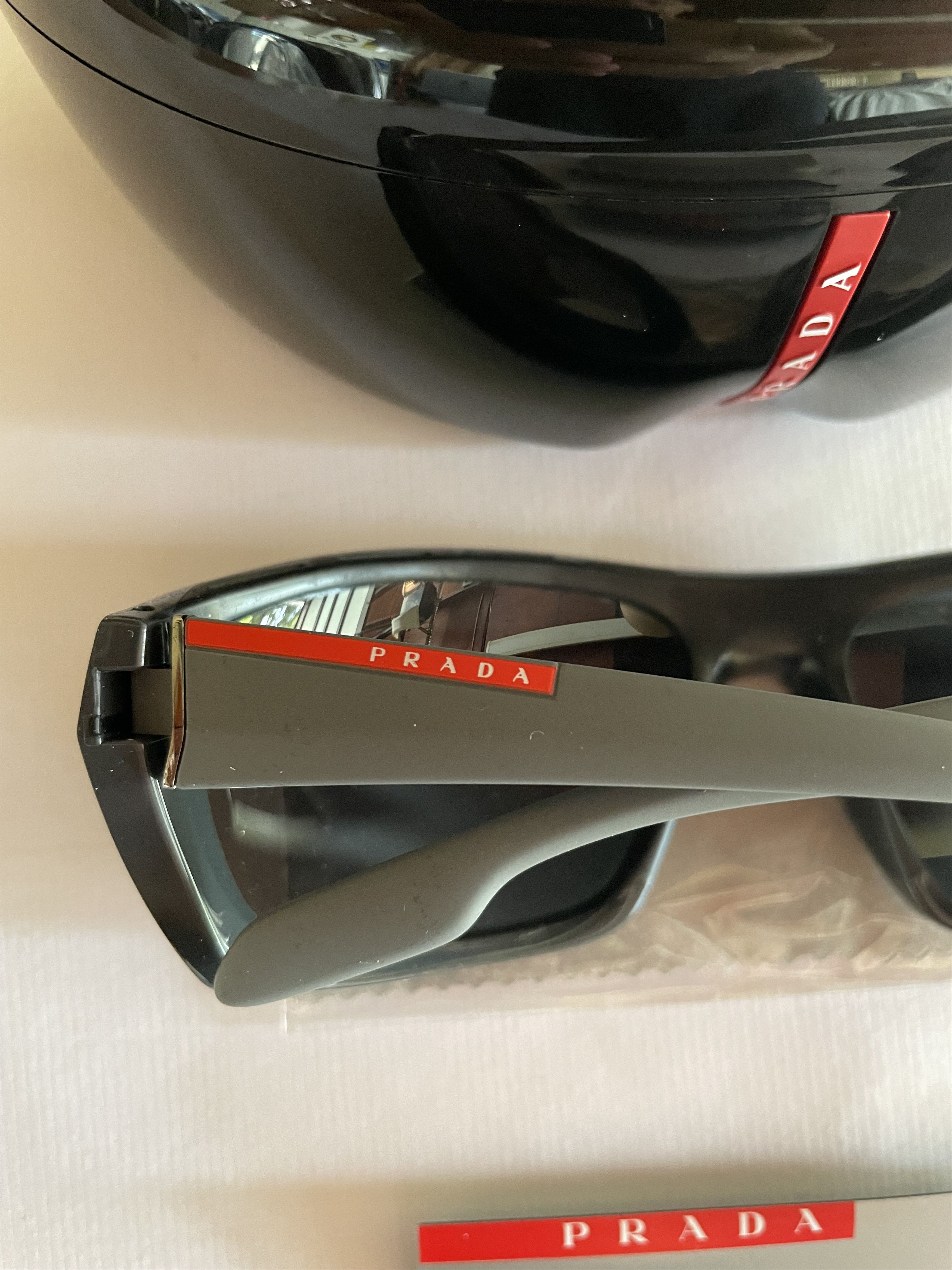 Prada Prada PS 06SS VY90D3 61 Matte Grey Rectangle Sunglasses. Size ONE SIZE - 5 Thumbnail