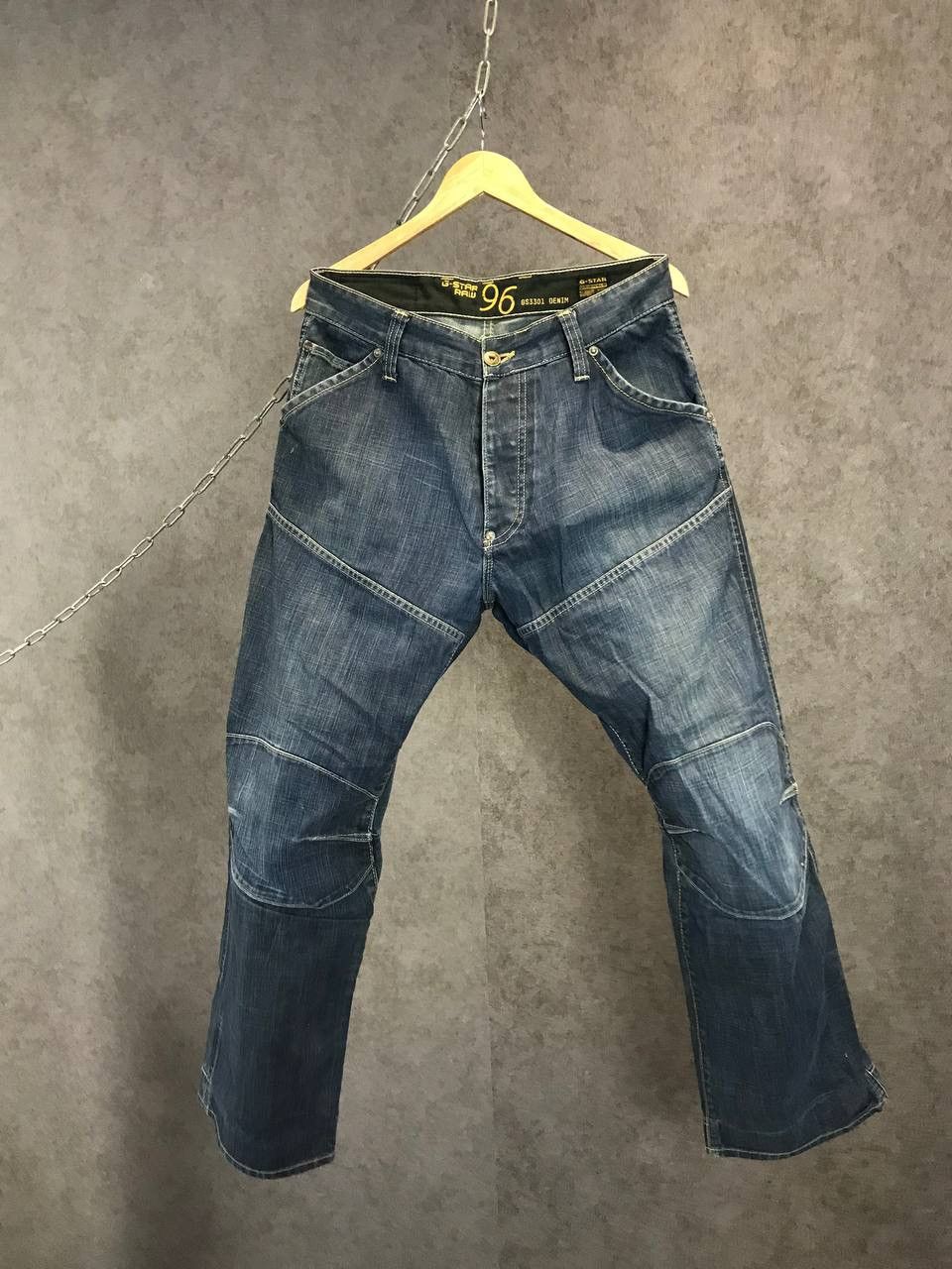 G-Star G Star Raw vintage biker distressed denim jeans Size US 34 / EU 50 - 1 Thumbnail