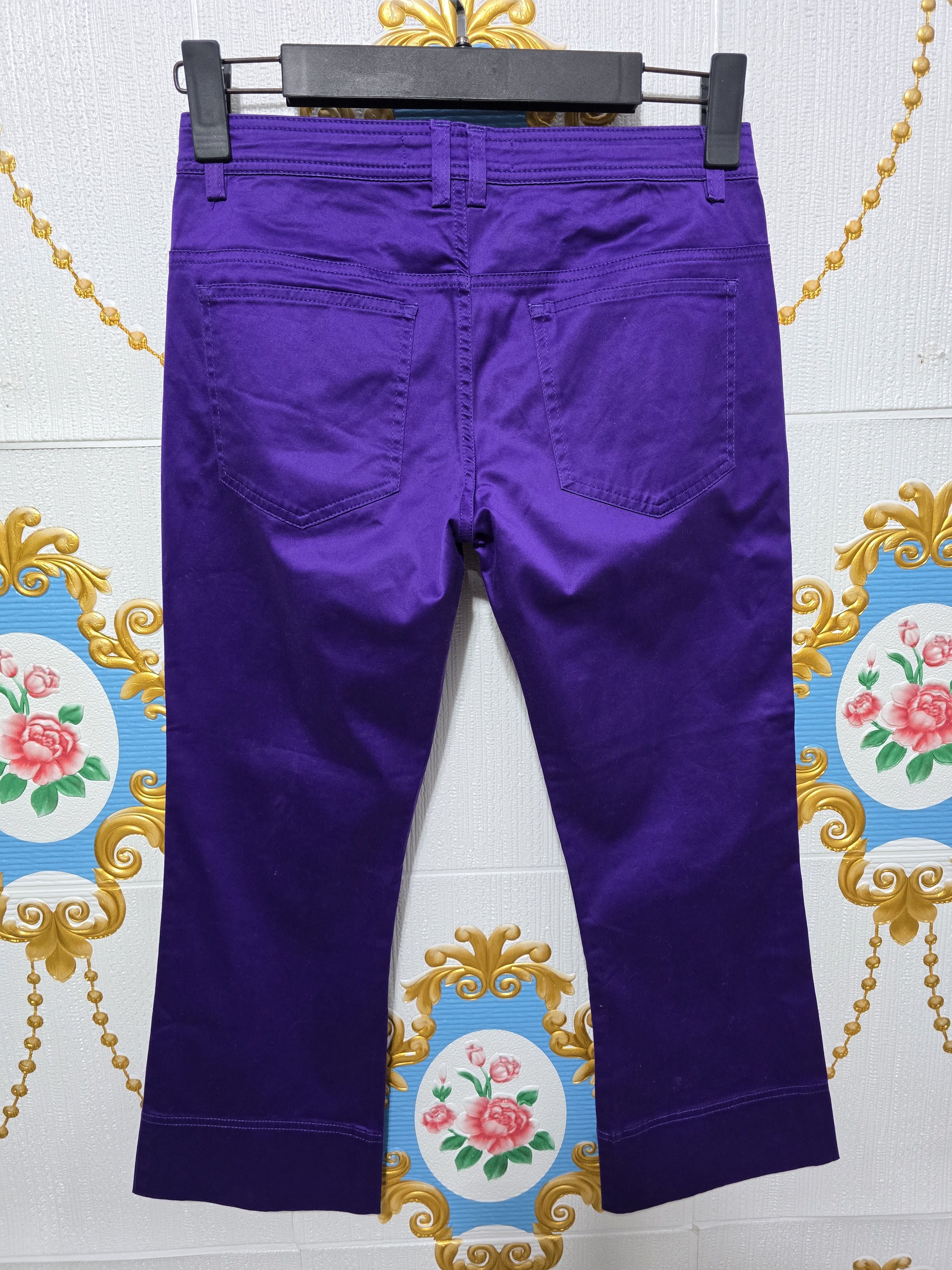 Just Cavalli Just Cavalli purple cropped trousers in size 42. VINTAGE Size 28" / US 6 / IT 42 - 6 Thumbnail