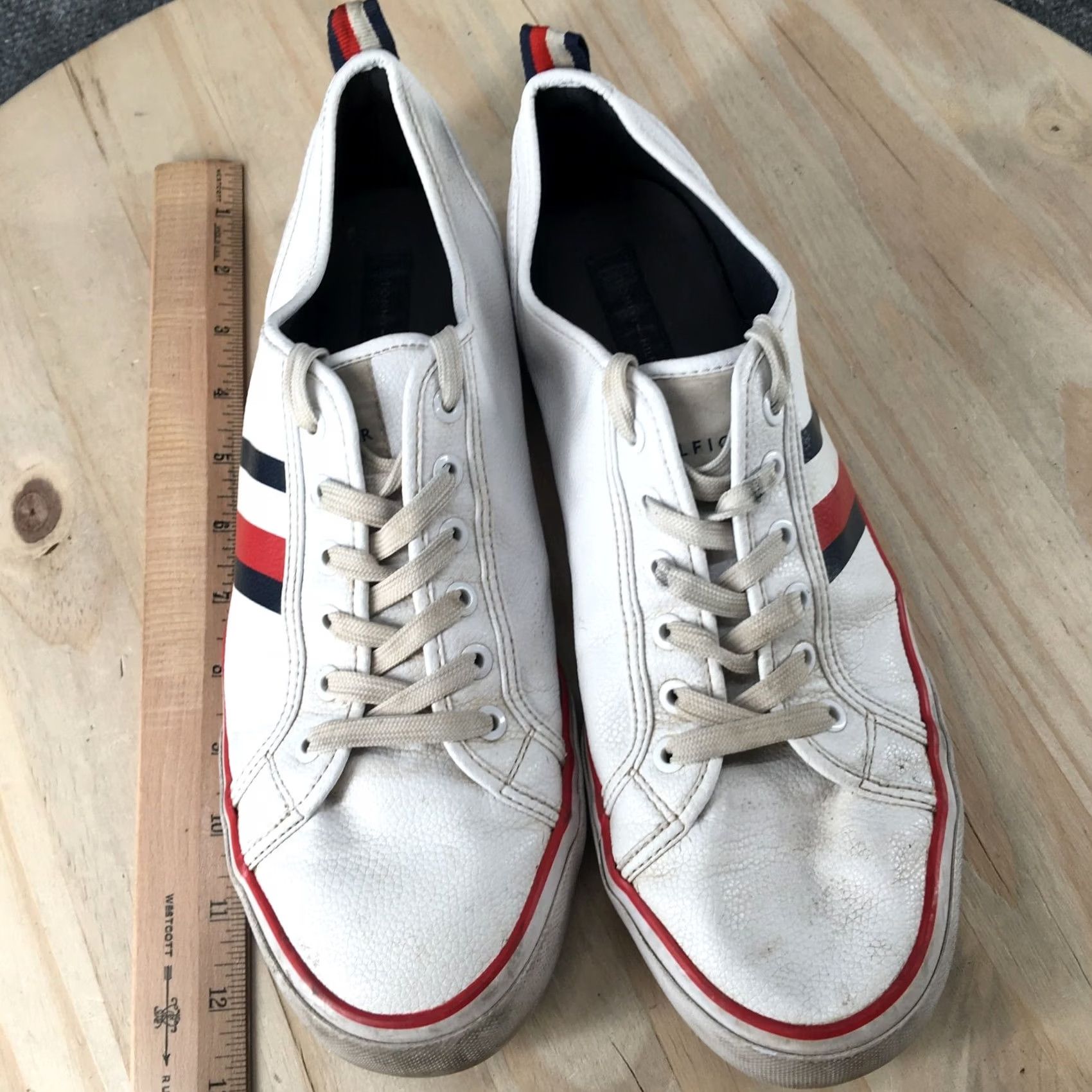 Tommy Hilfiger Tommy Hilfiger Shoes Mens 10.5 Low Top Sneaker White Faux Leather Lace Up Casual Size US L / EU 52-54 / 3 - 7 Thumbnail